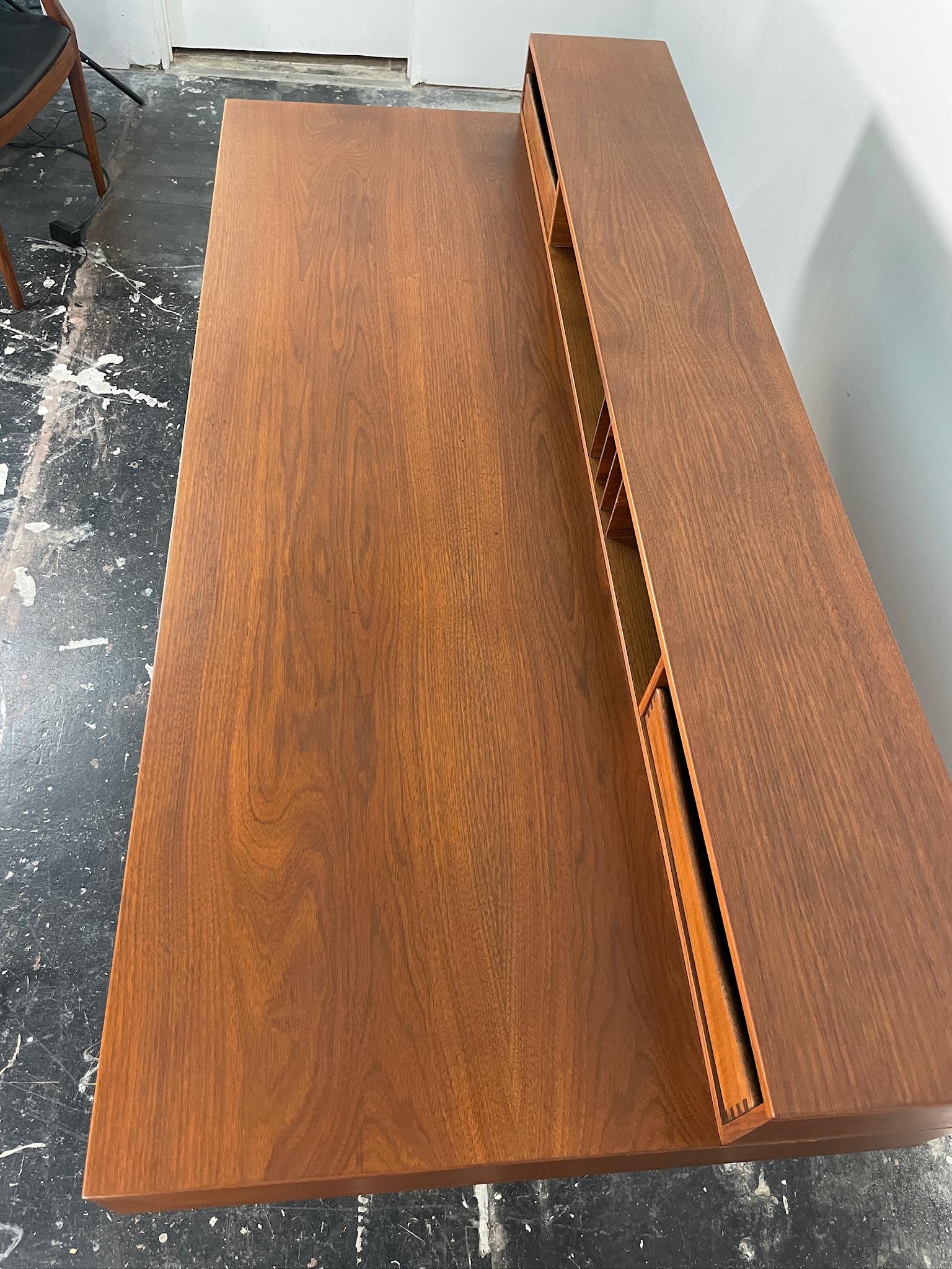 Danish Modern Peter Løvig Nielsen Flip-Top Teak Desk 7