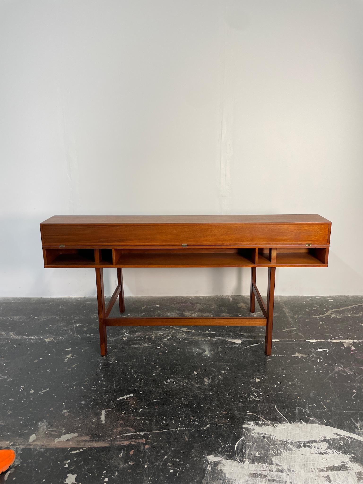 Danish Modern Peter Løvig Nielsen Flip-Top Teak Desk 1