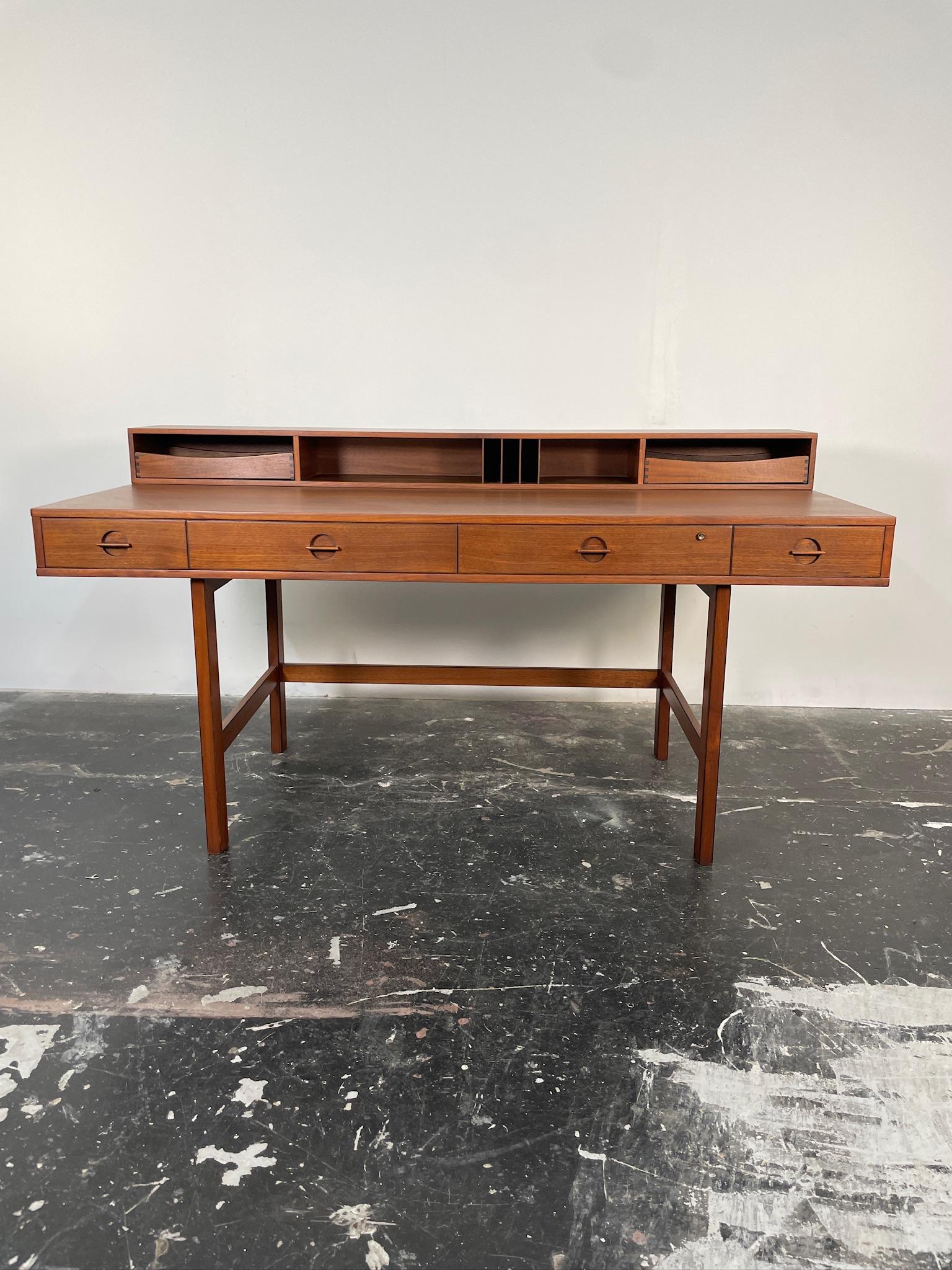 Danish Modern Peter Løvig Nielsen Flip-Top Teak Desk 2