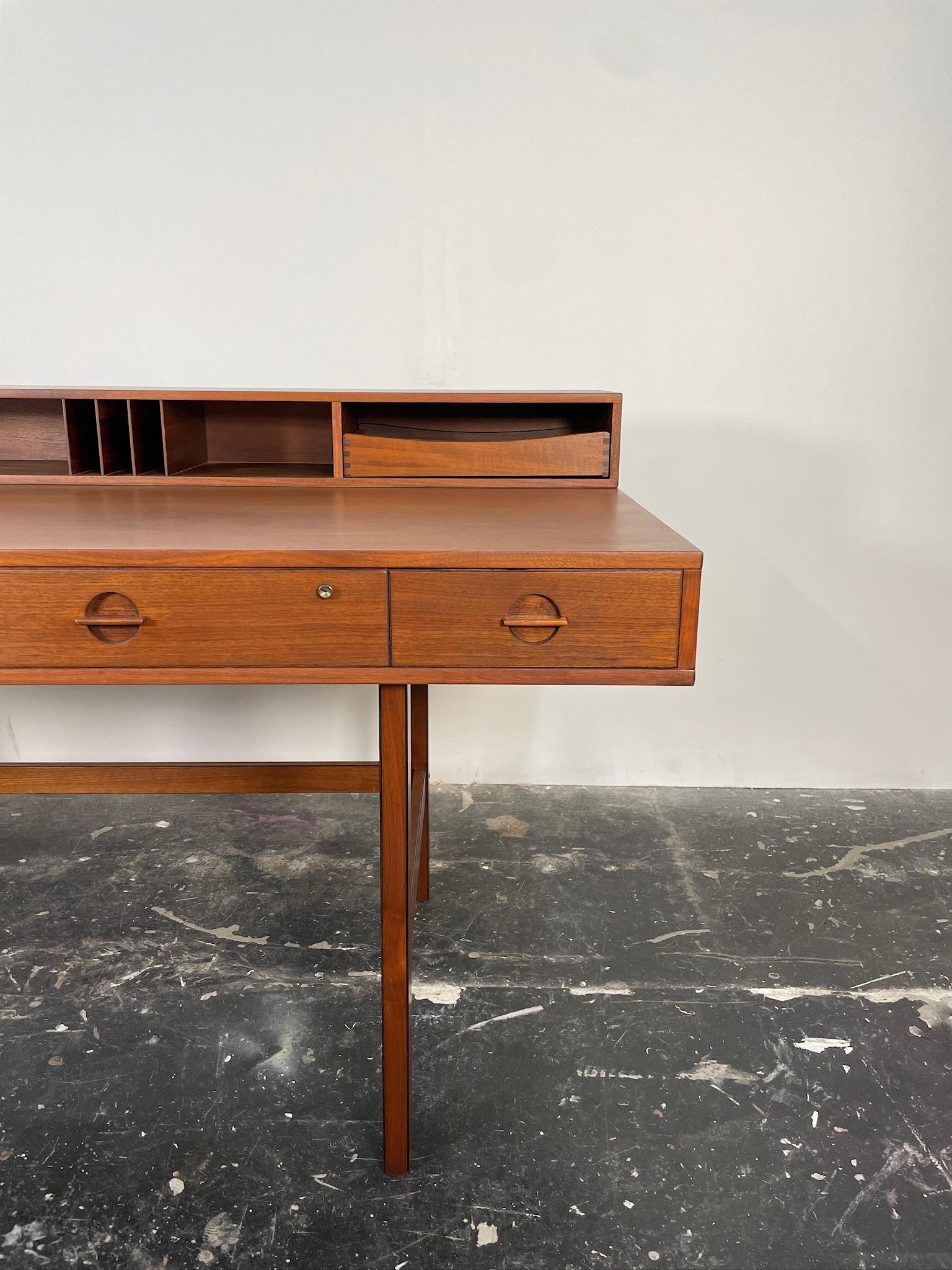 Danish Modern Peter Løvig Nielsen Flip-Top Teak Desk 4