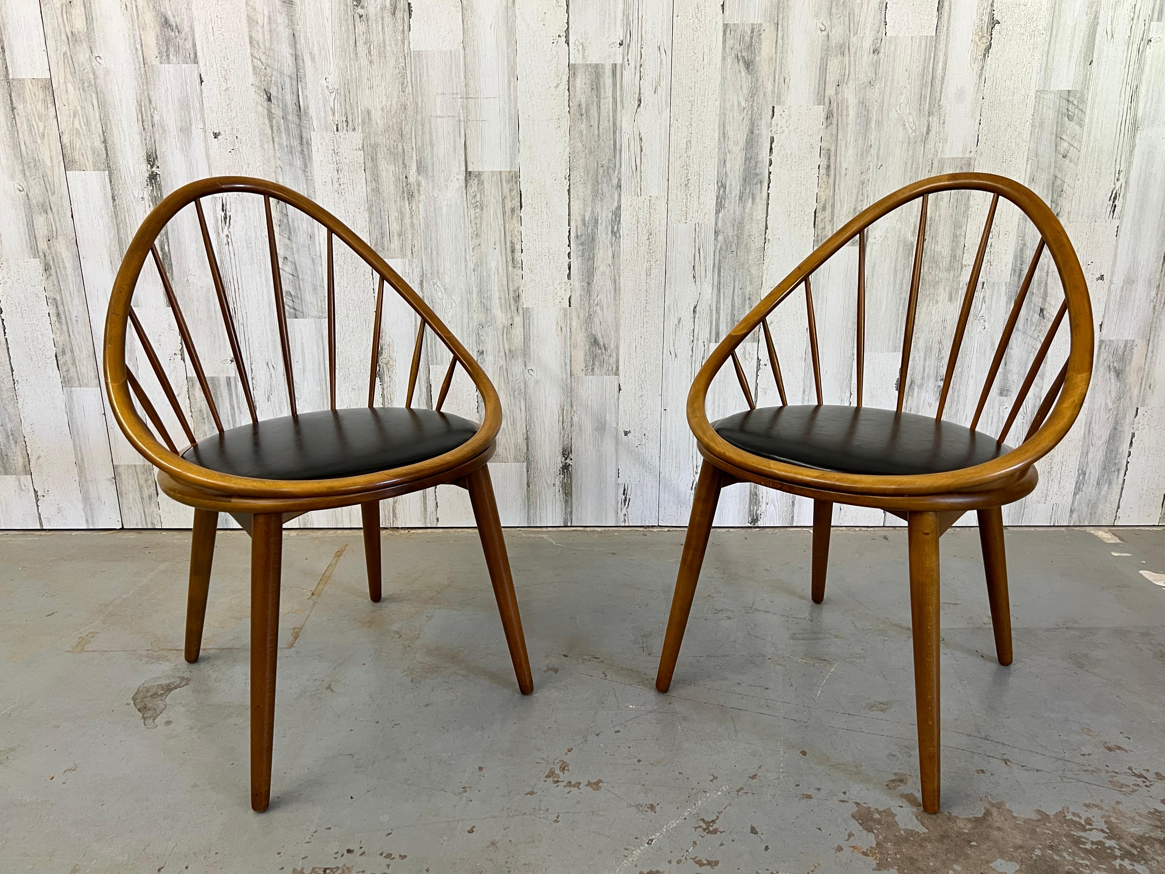 Danish Modern Petit Hoop Chairs In Good Condition For Sale In Denton, TX