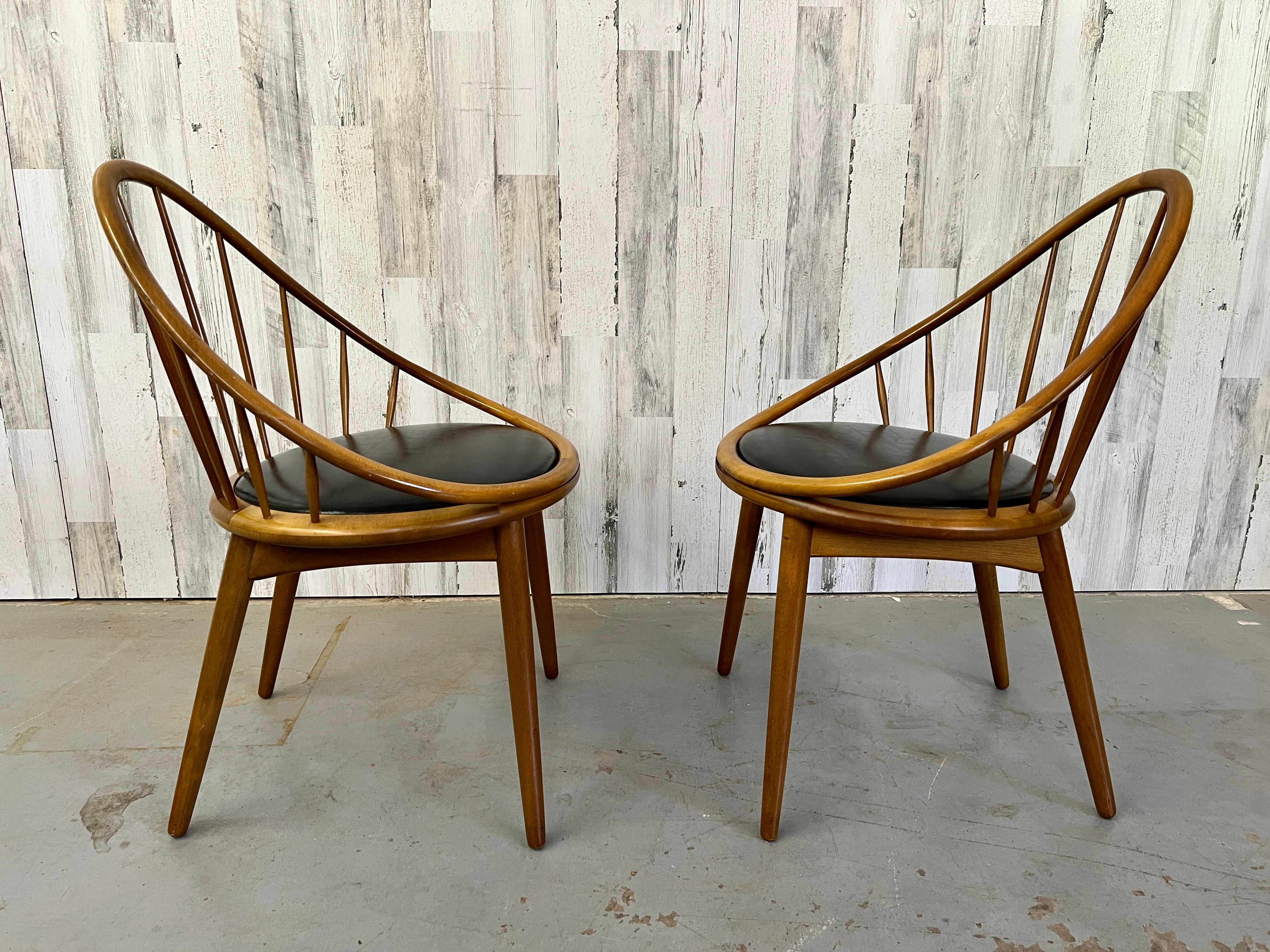 Beech Danish Modern Petit Hoop Chairs For Sale