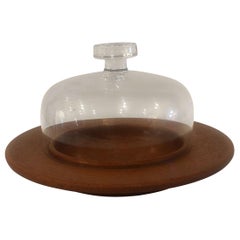 Danish Modern Petite Covered Dish in Teak and Glass by Kay Bojesen