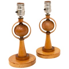 Danish Modern Petite Pair of Atomic Table Lamps