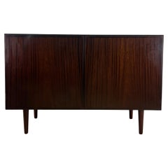 Danish Modern Petite Rosewood Credenza with Drawers & Shelves