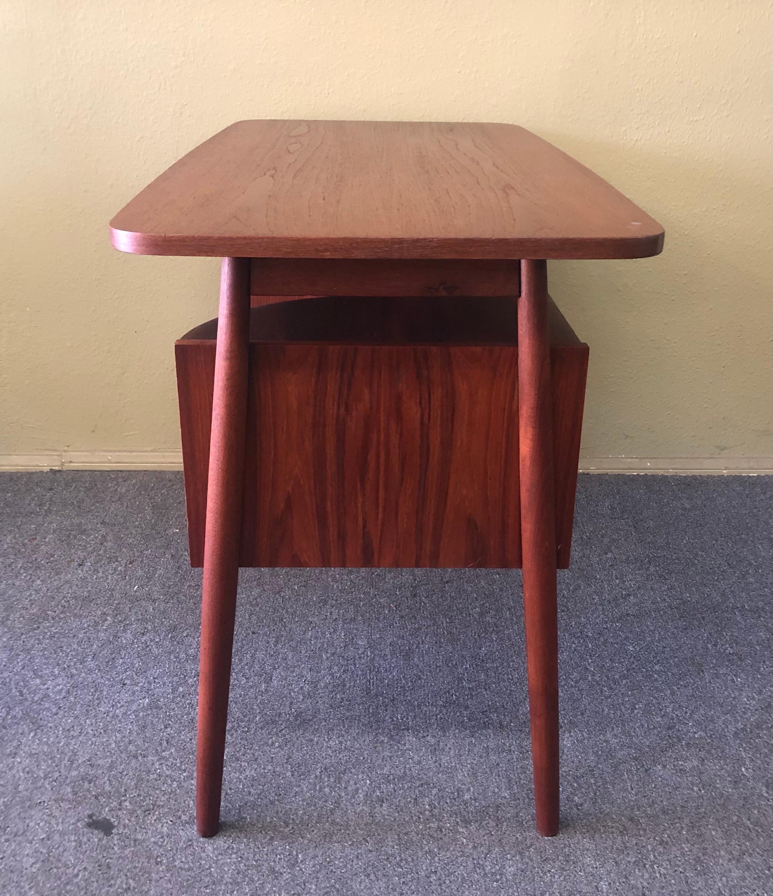 20th Century Danish Modern Petite Teak Desk by Gunnar Nielsen for Tibergaard