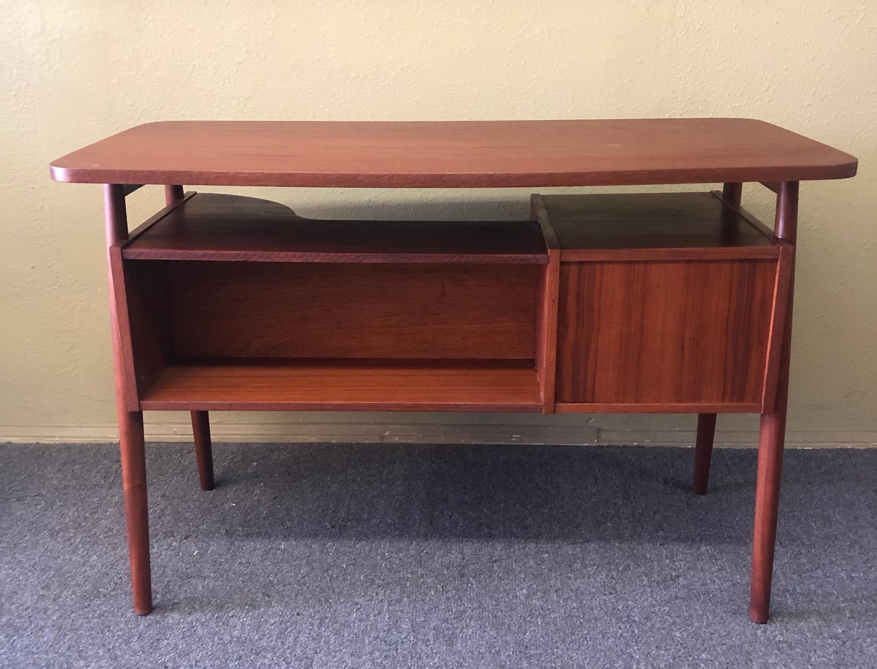 Danish Modern Petite Teak Desk by Gunnar Nielsen for Tibergaard 1