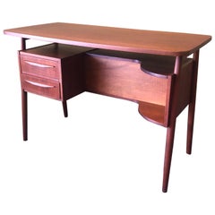 Danish Modern Petite Teak Desk by Gunnar Nielsen for Tibergaard