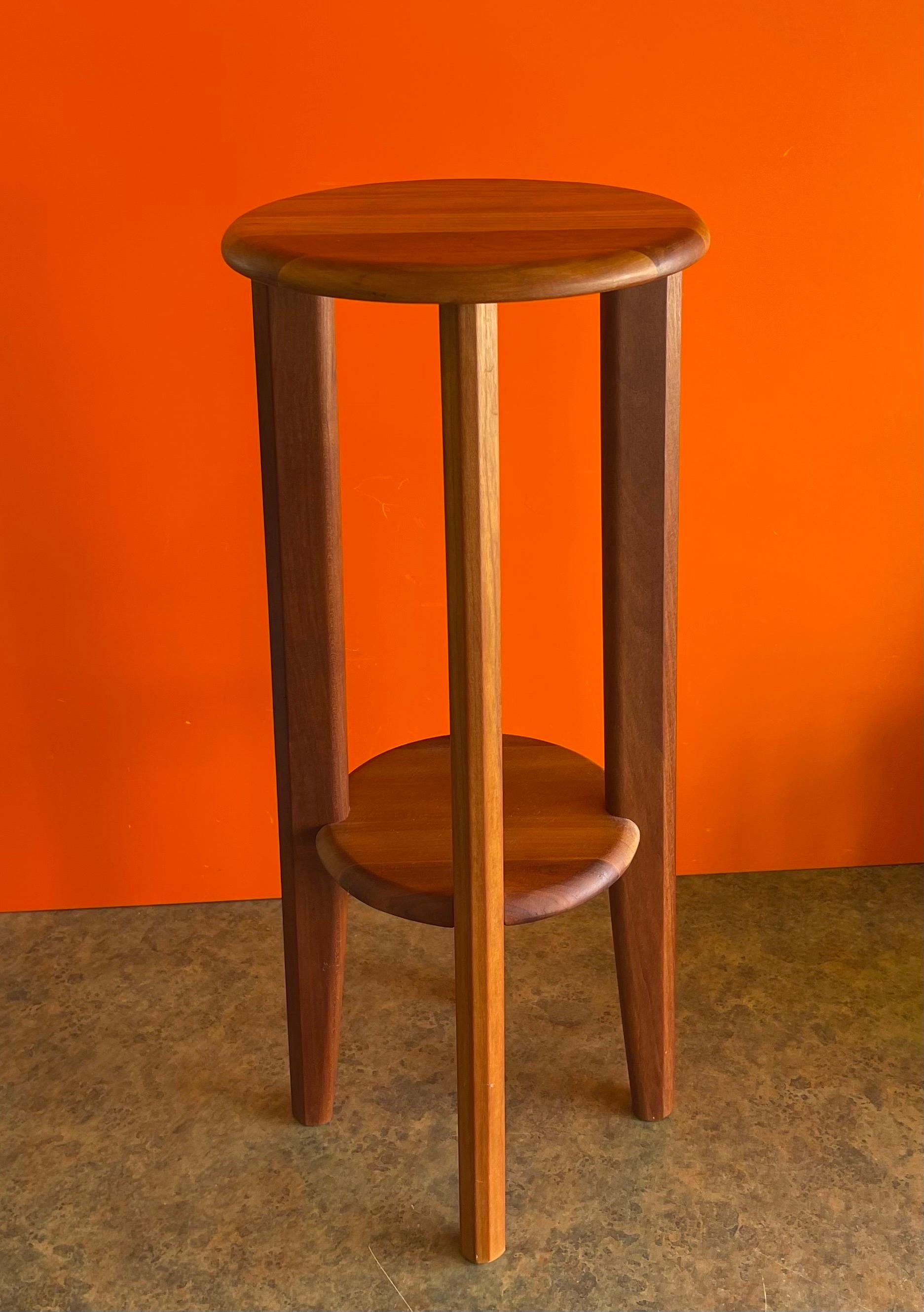 Danish Modern Petite Teak Side Table / Plant Stand by Ansbarger Mobler In Good Condition For Sale In San Diego, CA