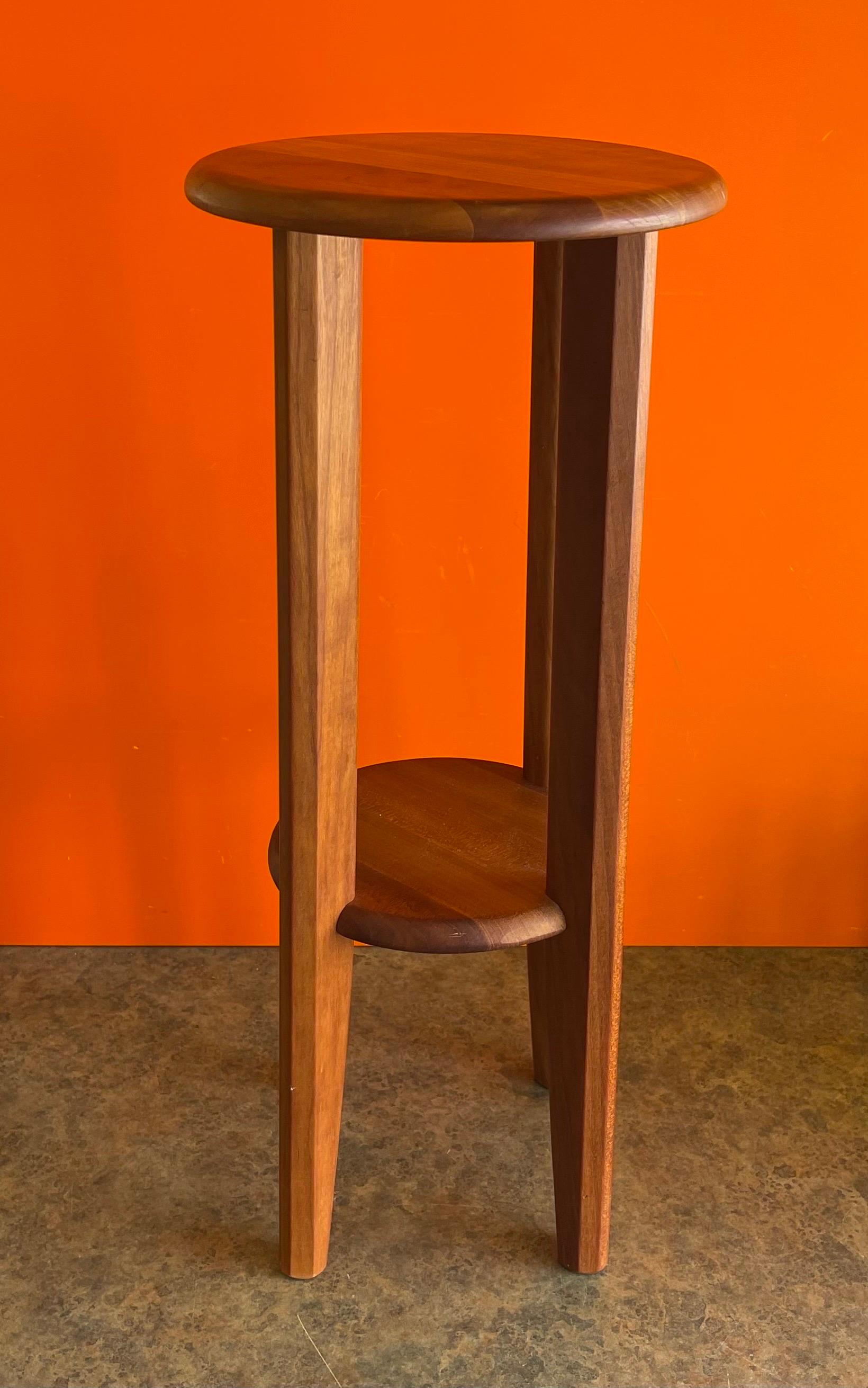 20th Century Danish Modern Petite Teak Side Table / Plant Stand by Ansbarger Mobler For Sale