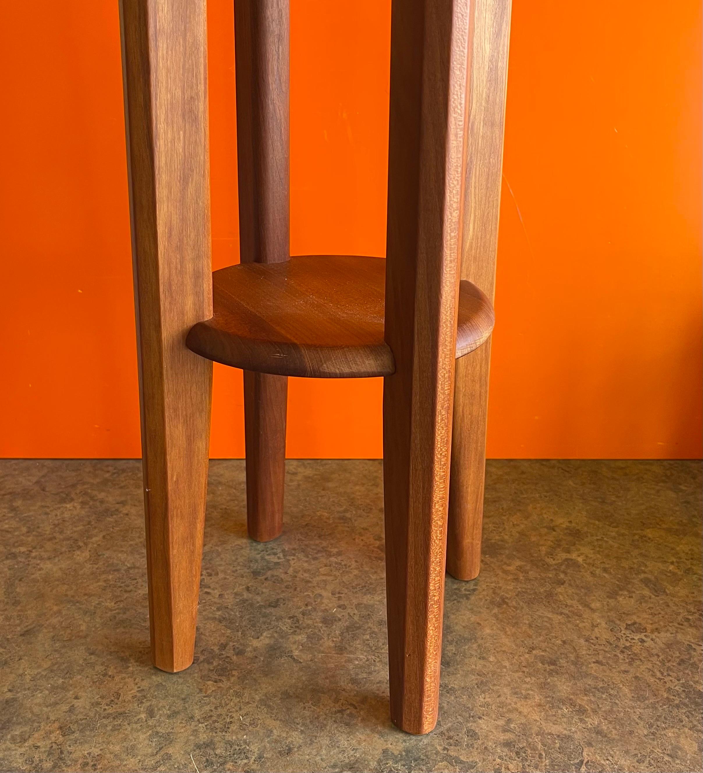 Danish Modern Petite Teak Side Table / Plant Stand by Ansbarger Mobler For Sale 4