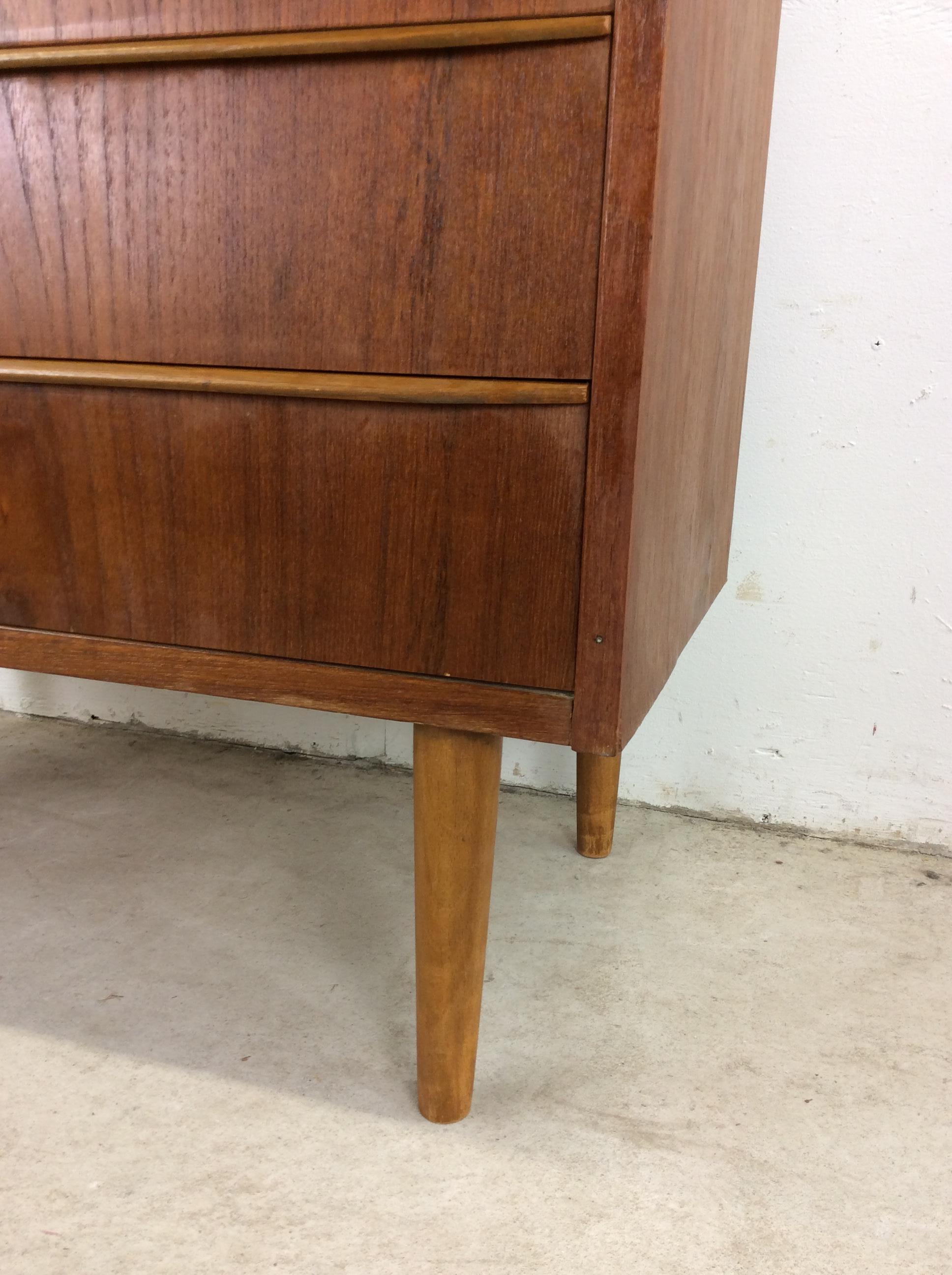 20th Century Danish Modern Petite Vanity with Draw Leaf and Mirrored Tray For Sale