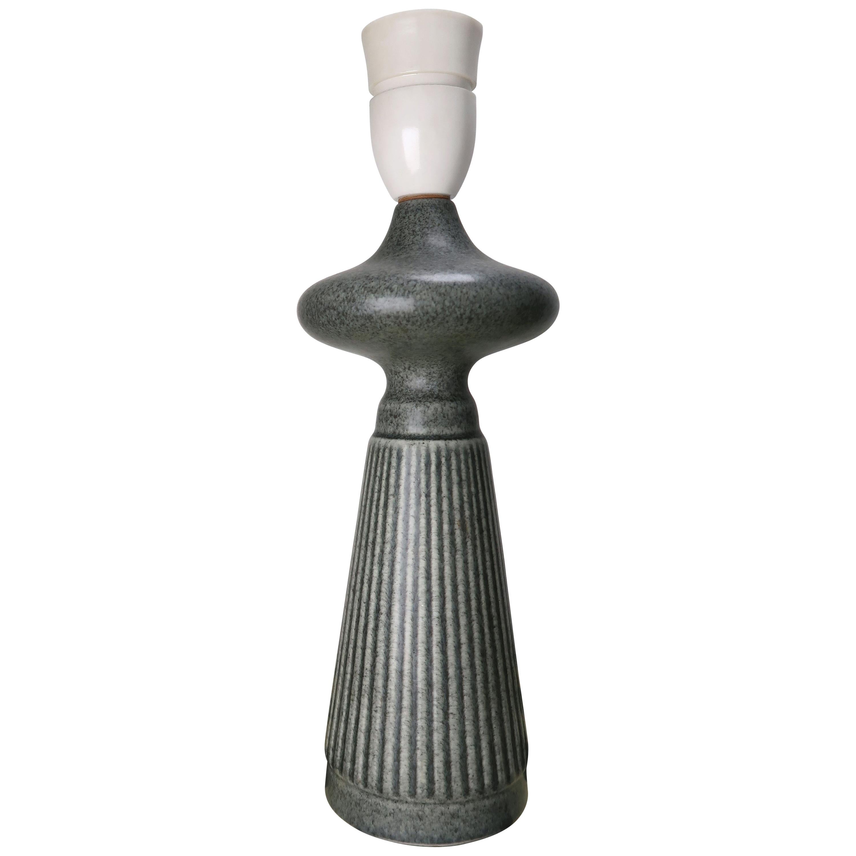 Danish Modern Pewter Green Ceramic Table Lamp by Søholm, 1960s