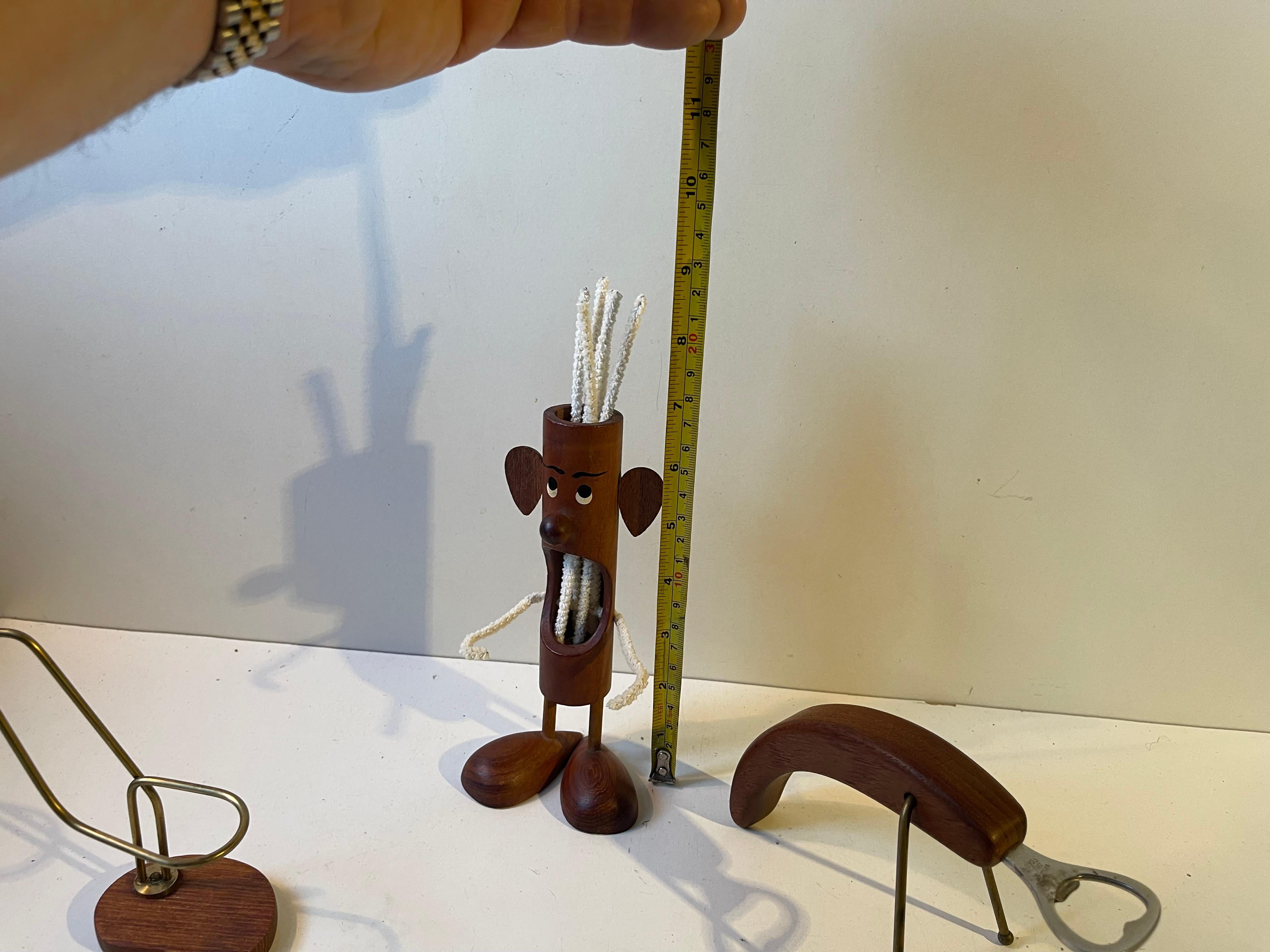 Mid-Century Modern Danish Modern Pipe Troll, Lobster and Pipe Rest in Teak, 1960s, Set of 3 For Sale