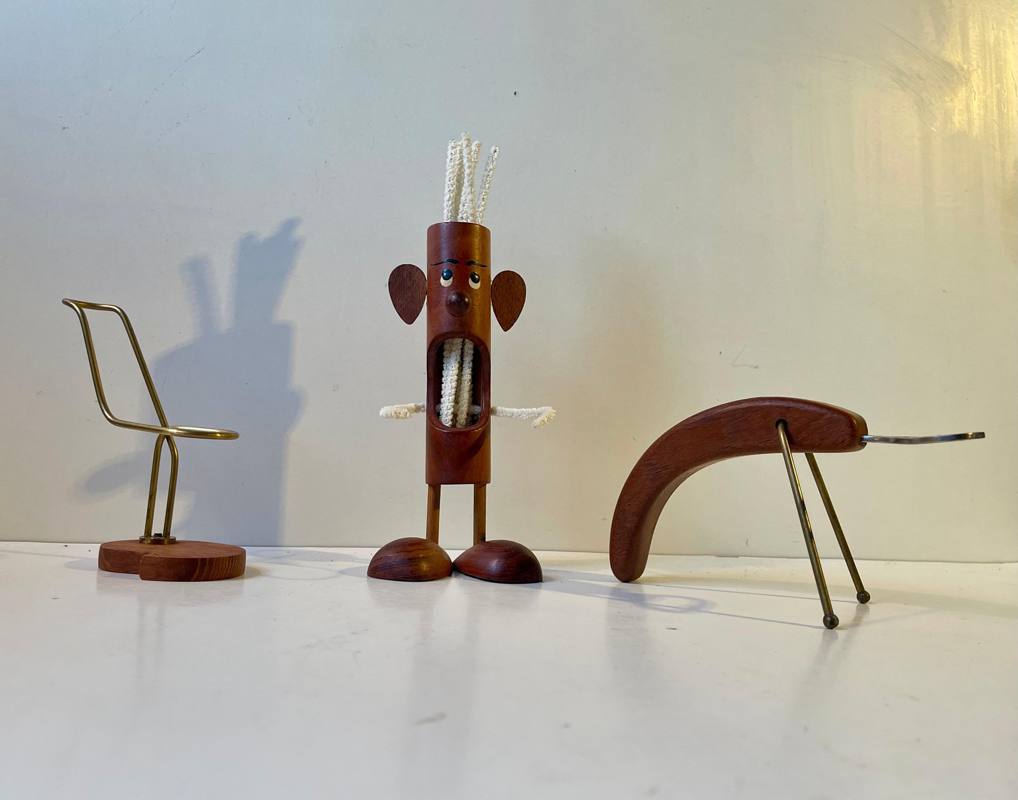 Danish Modern Pipe Troll, Lobster and Pipe Rest in Teak, 1960s, Set of 3 In Good Condition For Sale In Esbjerg, DK