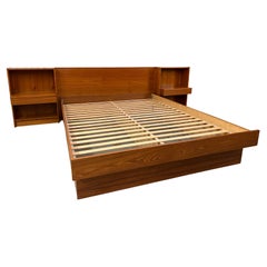 Used Danish Modern Platform Bed & Nightstands- Queen Size