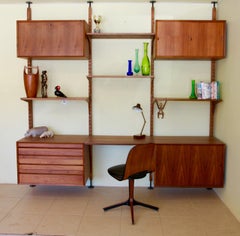 Danish Modern Poul Cadovius Cado Tension Pole Floating Wall Unit Room Divider