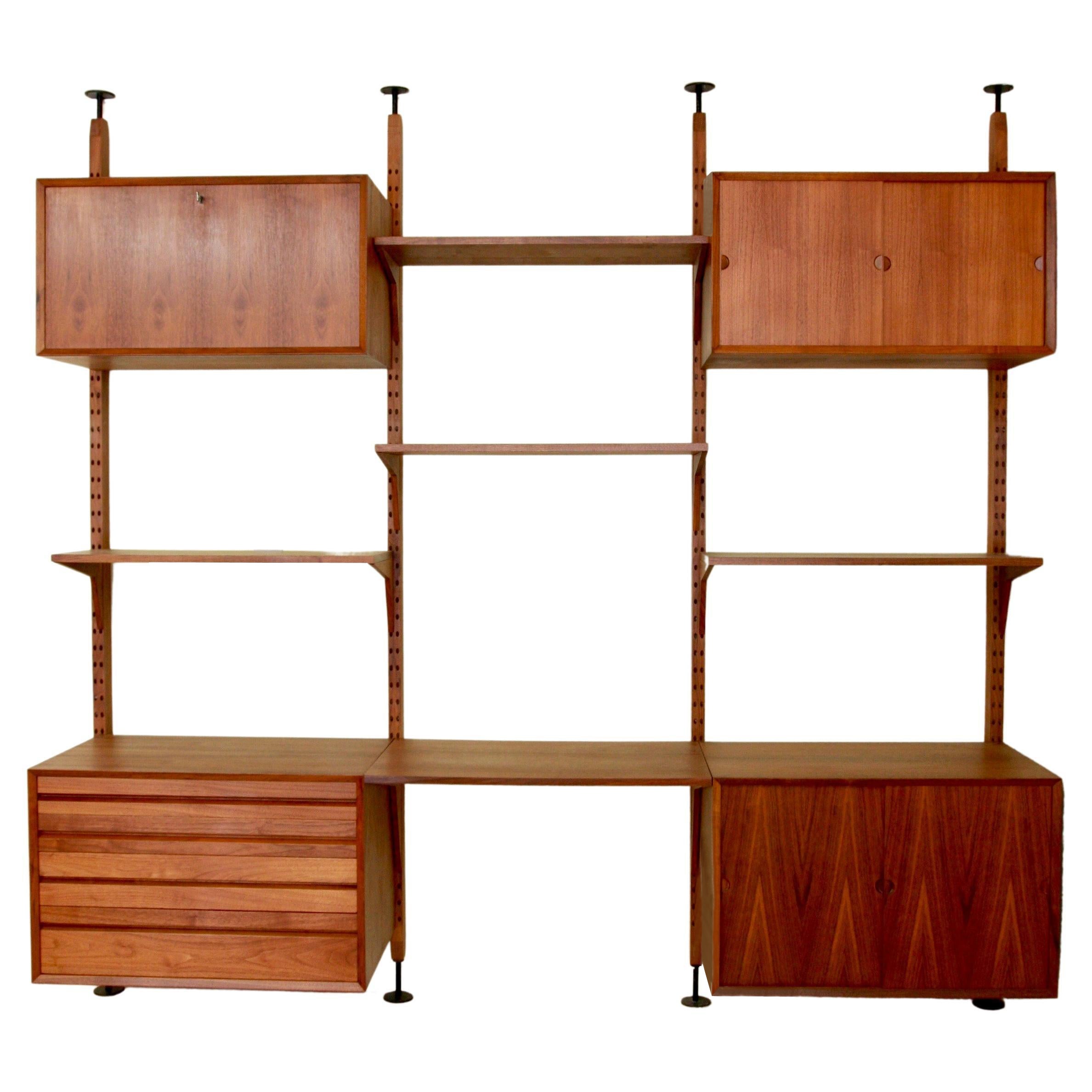 Danish Modern Poul Cadovius Cado Tension Pole Floating Wall Unit Room Divider