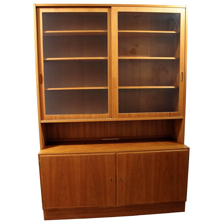 Danish Modern Poul Hundevad HU Teak China Hutch at 1stDibs