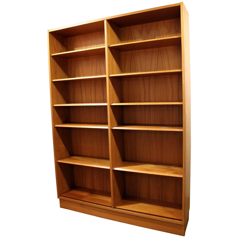 Danish Modern Poul Hundevad Teak Double Bookcase at 1stDibs