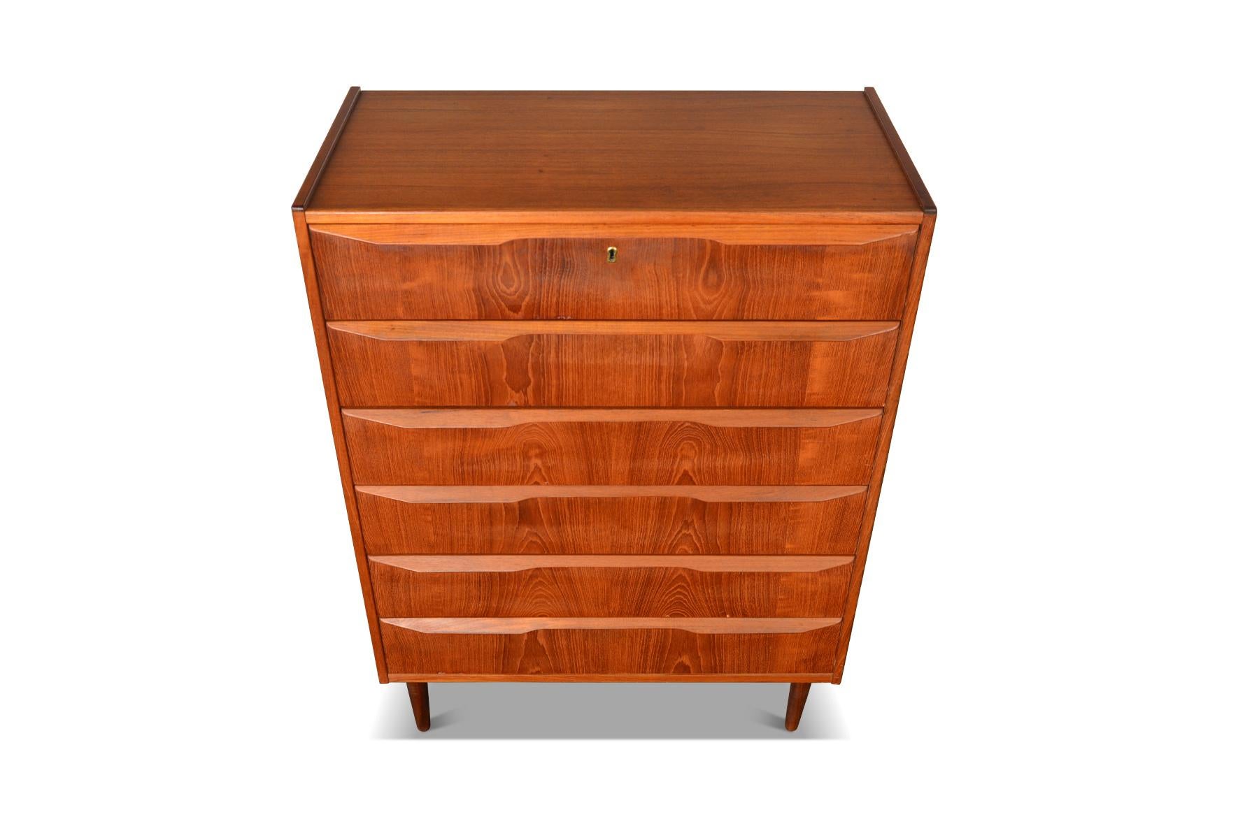 Mid-Century Modern Danish Modern Quarter Profile Teak Highboy Dresser by Tibergaard For Sale