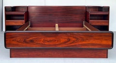 Danish Modern Queen Platform Bed with Nightstands and Huge Storage Drawers