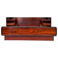 Danish Modern Queen Platform Bed with Nightstands and Huge Storage Drawers