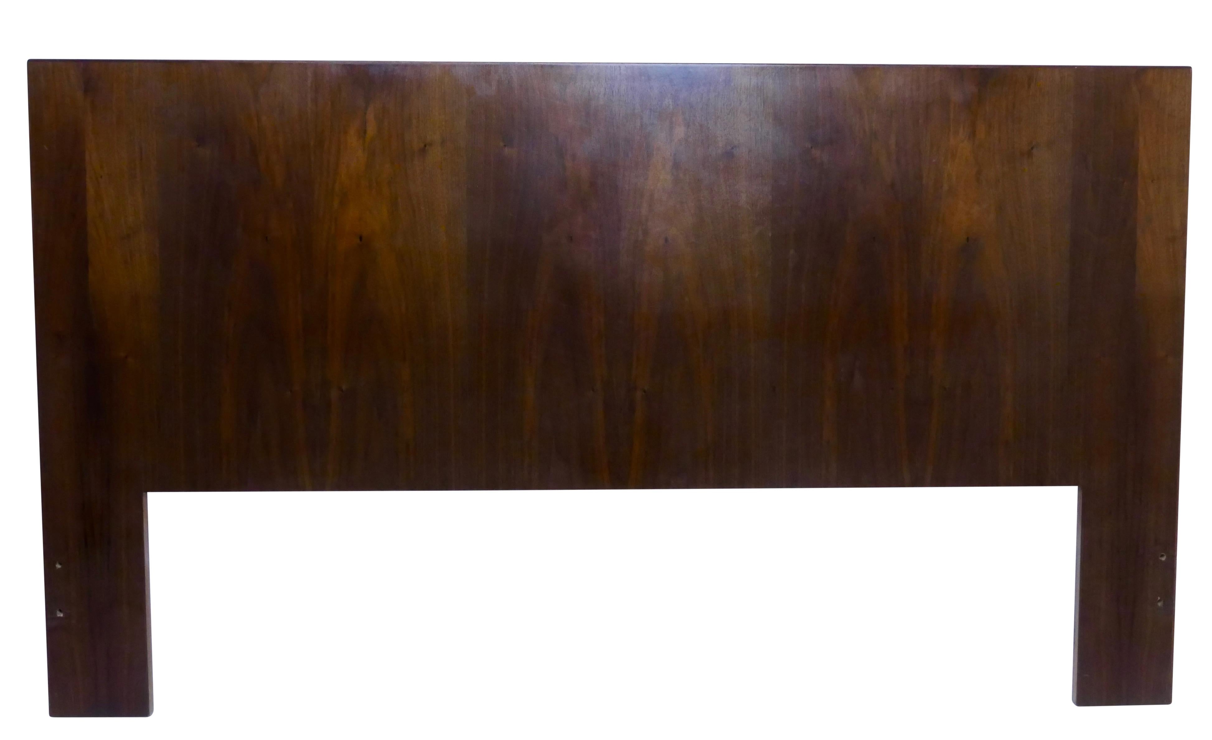 20th Century Danish Modern Queen Size Walnut Headboard