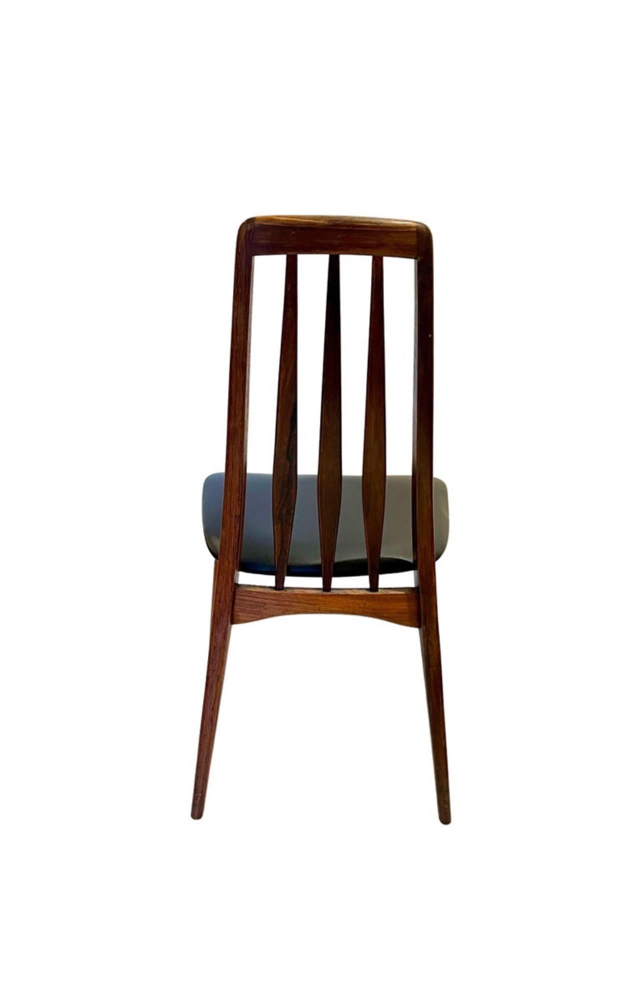 Naugahyde Danish Modern Rare Dining Chair in Rosewood Model Eva 2 Avail. by Niels Koefoed For Sale