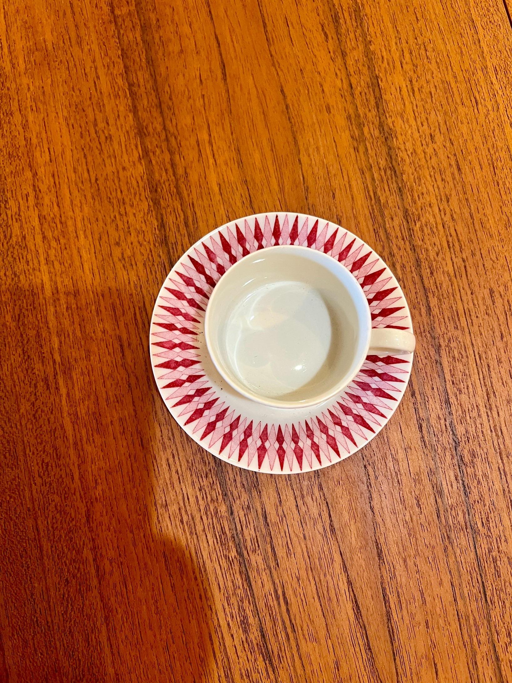 Scandinavian Modern Danish Modern Rare espresso Cup & Saucer Set Revontuli For Arabia of Finland For Sale