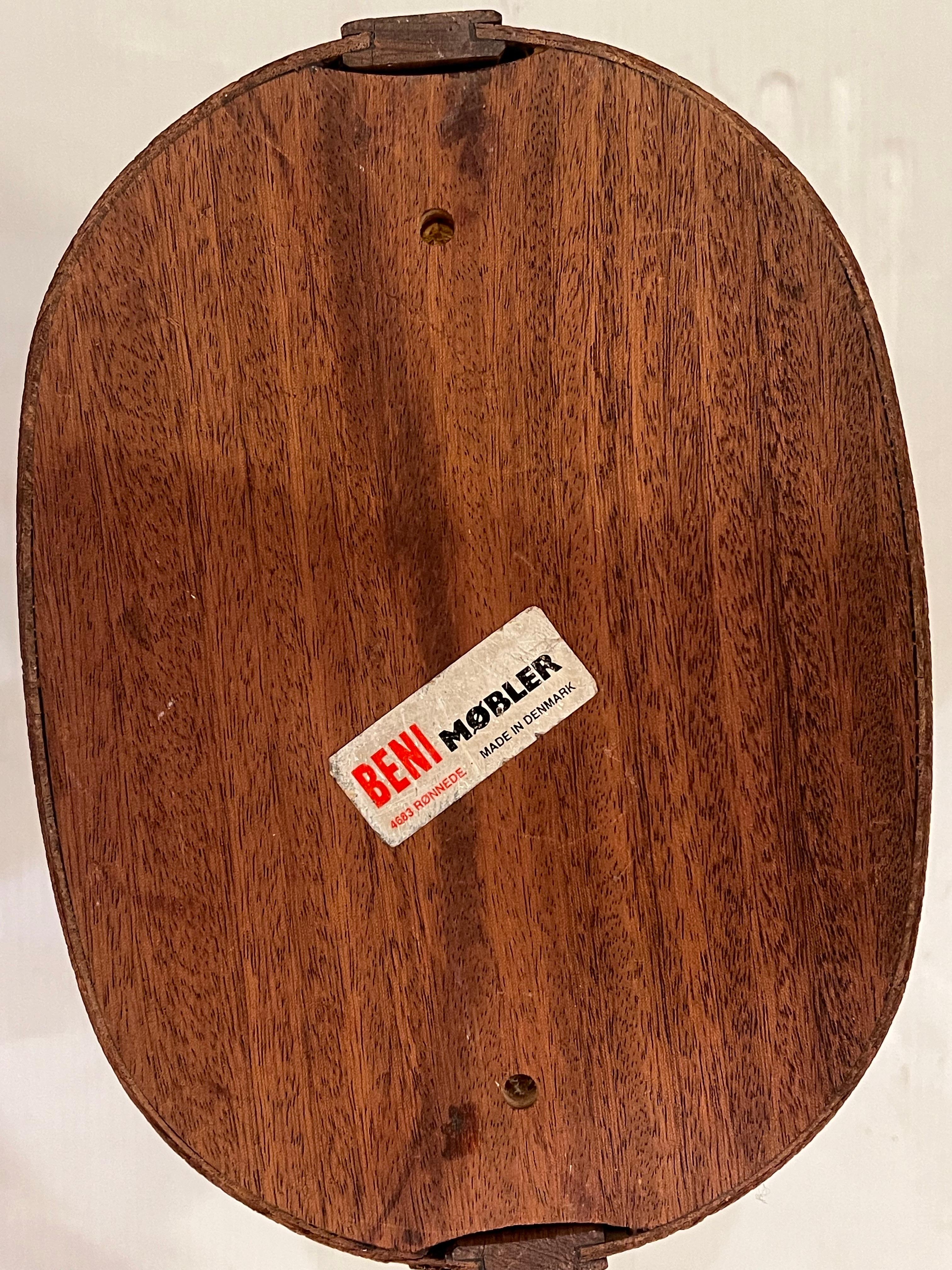 Cestino moderno danese in legno di palissandro di Beni Mobler, anni '70 in vendita 1