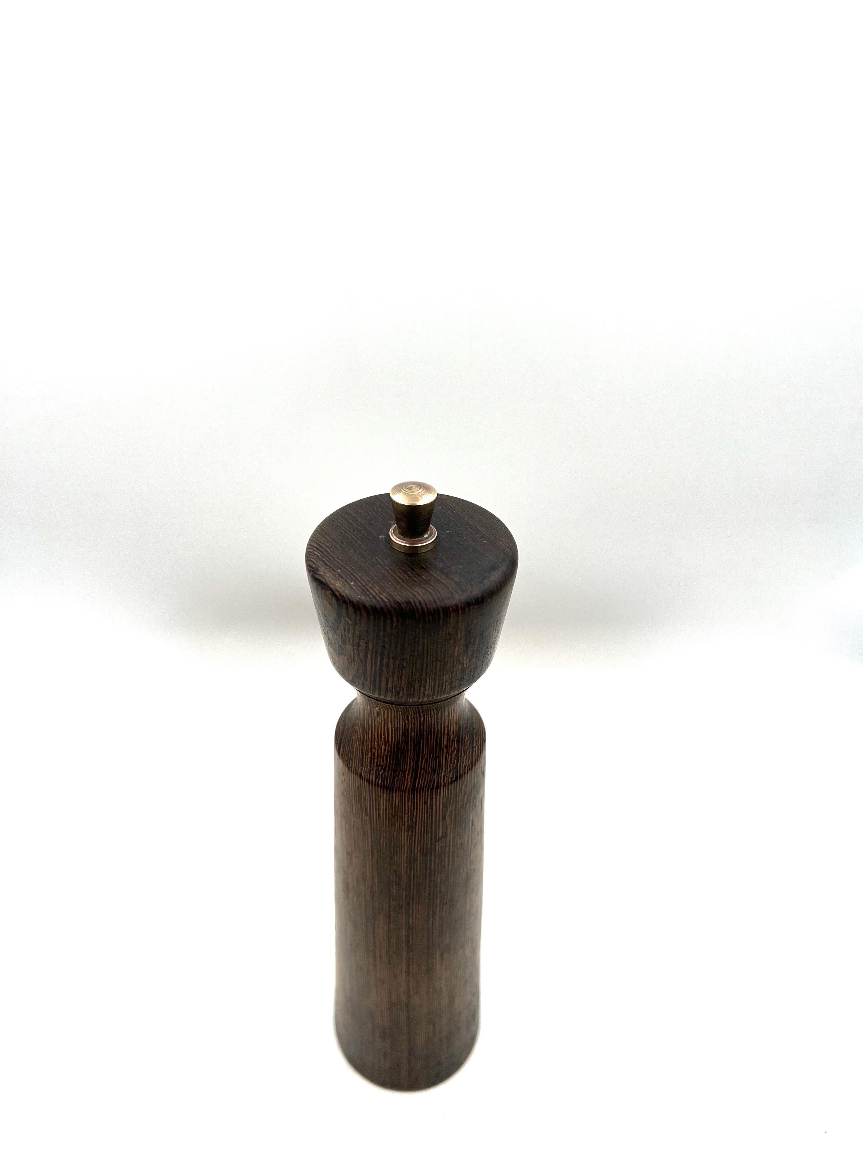 Danish Modern Rare Pepper Shaker by BR Denmark in Wenge Wood In Excellent Condition For Sale In San Diego, CA