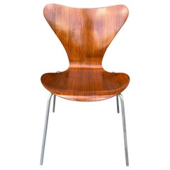 Sedia danese moderna rara Serie 7 di Arne Jacobsen 1a edizione. Teak Fritz Hansen