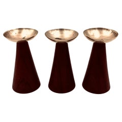 Danish Modern Rare Set of 3 Candle Hoders by Hans Agne Jakobsson Ahus