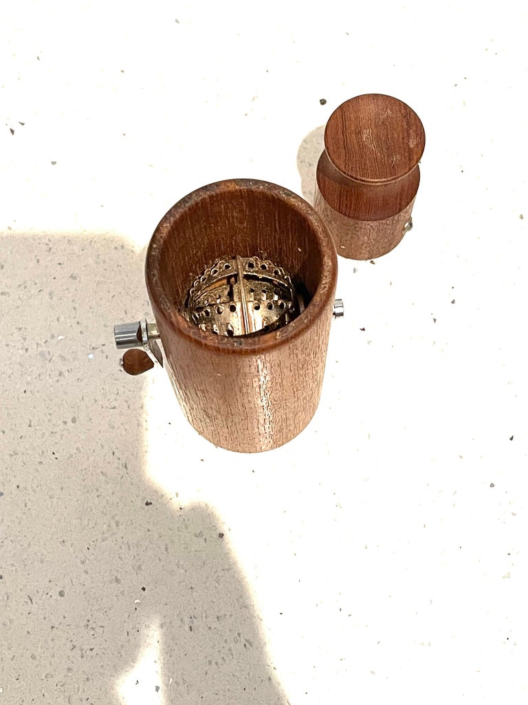 Danish Modern Rare Solid Teak Nutmeg Grinder For Sale at 1stDibs