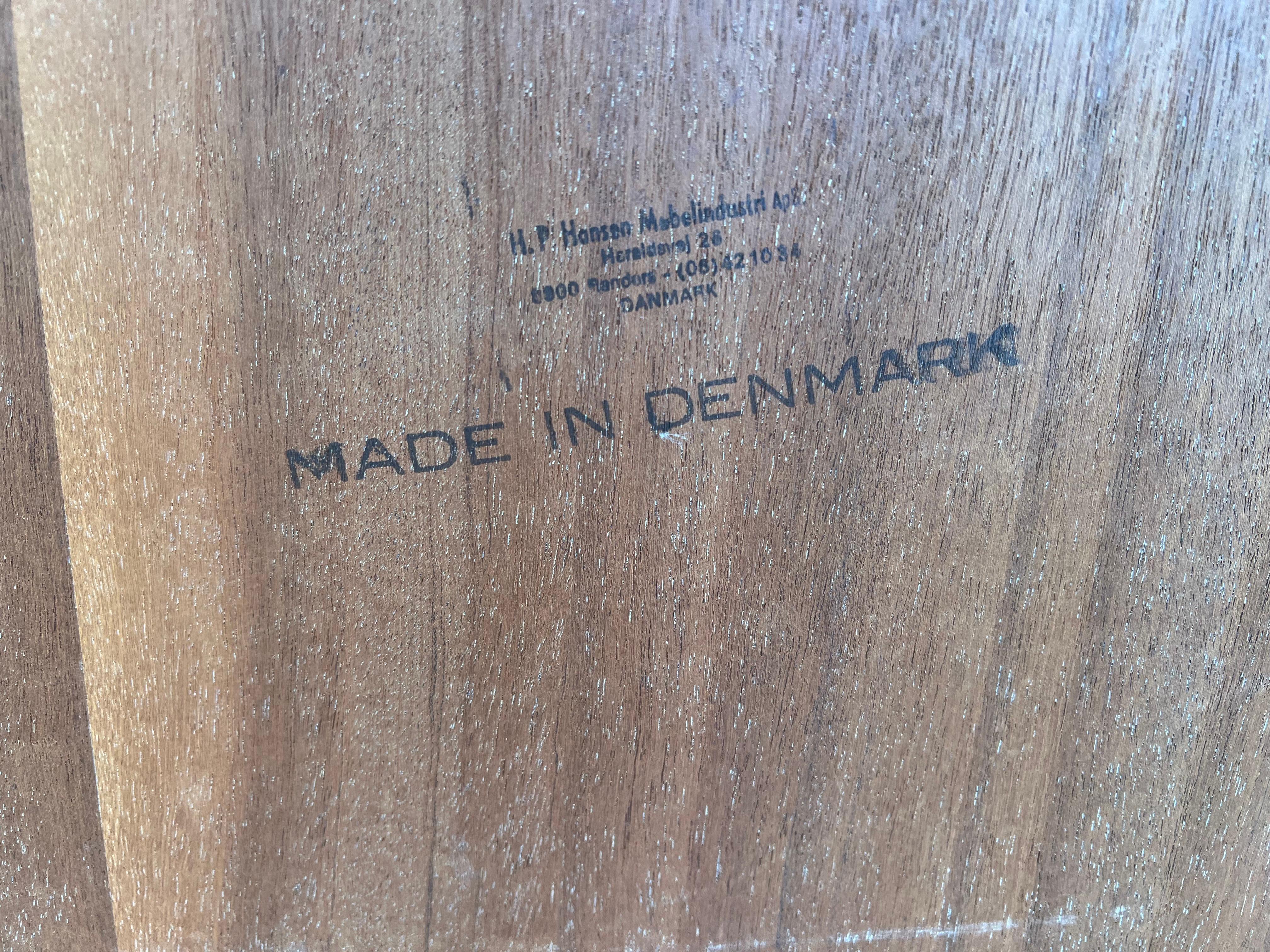 Danish Modern Rare Teak Petite Credenza Sideboard Buffet by H.P Hansen Denmark 3