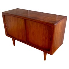 Danish Modern Rare Teak Petite Credenza Sideboard Buffet by H.P Hansen Denmark