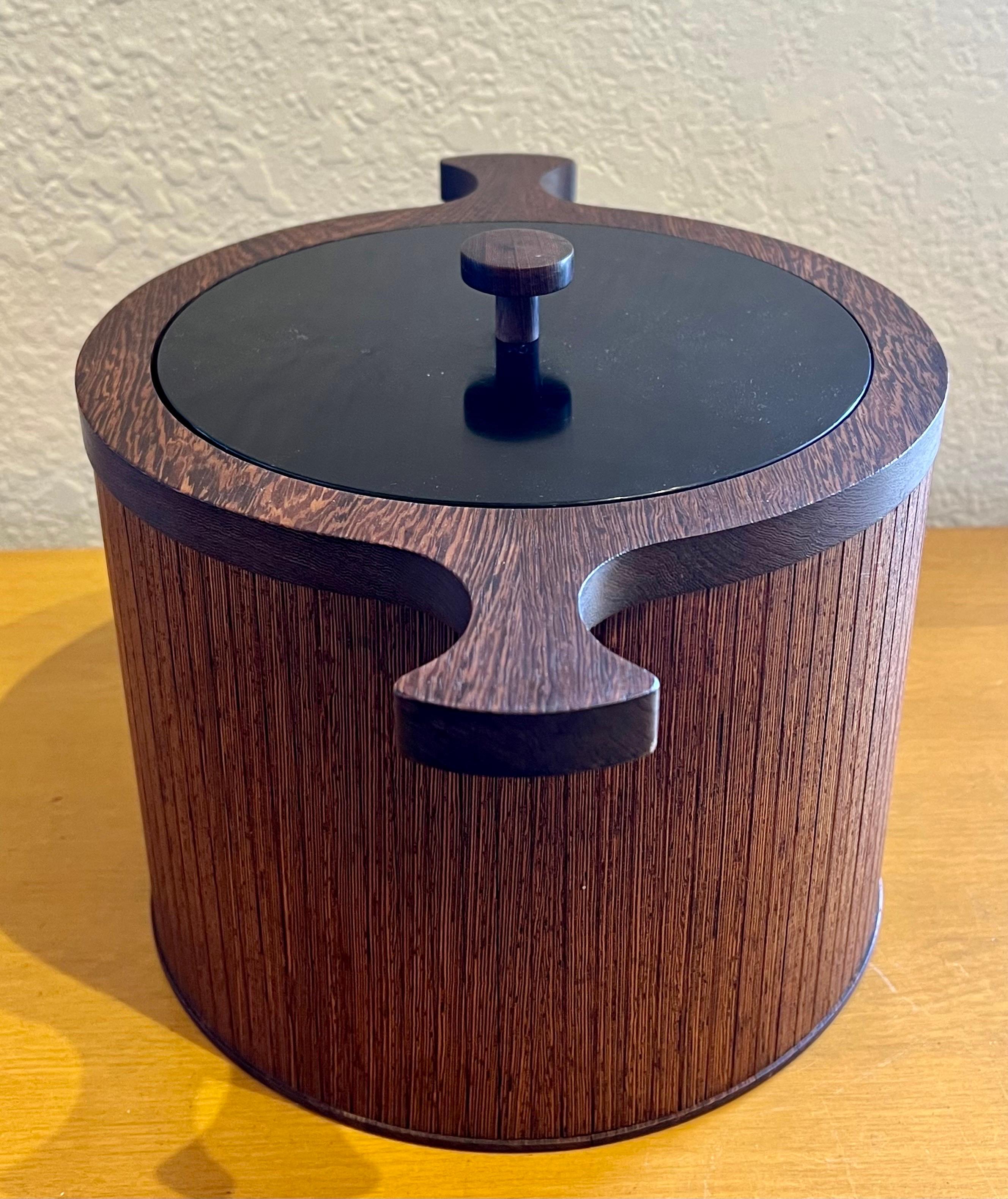 Scandinavian Modern Danish Modern Rare Wenge Wood Ice Bucket by Skjode Skjern For Sale