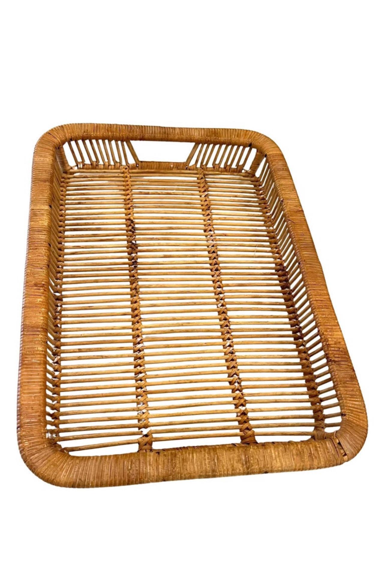 Finnish Danish Modern Rattan Tray Made by Artek Finland