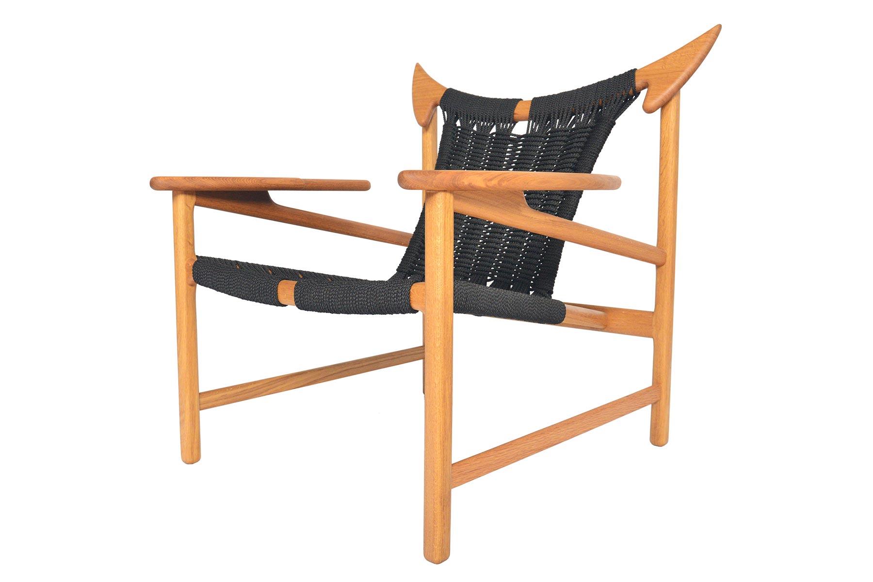 Fauteuil de salon moderne danois en chêne récupéré MG32 de Martin Godsk 7