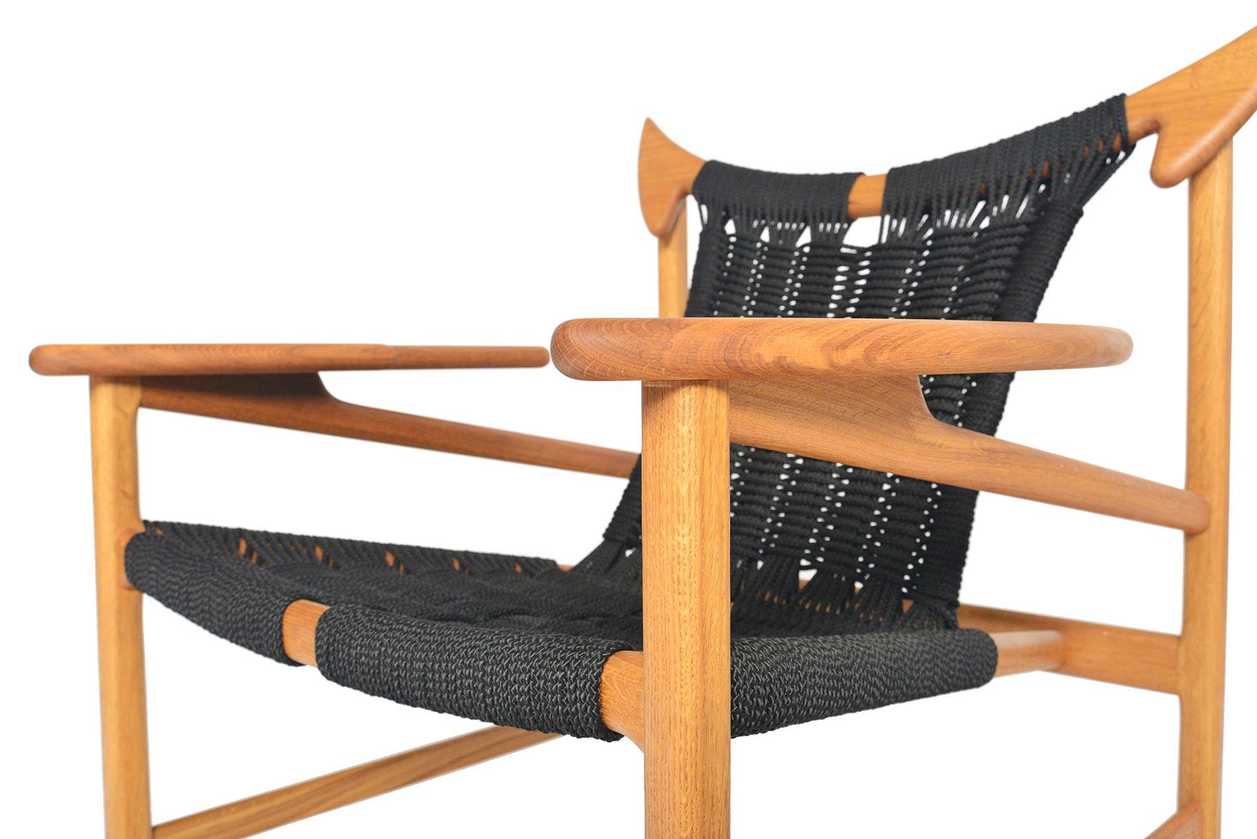 Fauteuil de salon moderne danois en chêne récupéré MG32 de Martin Godsk 8