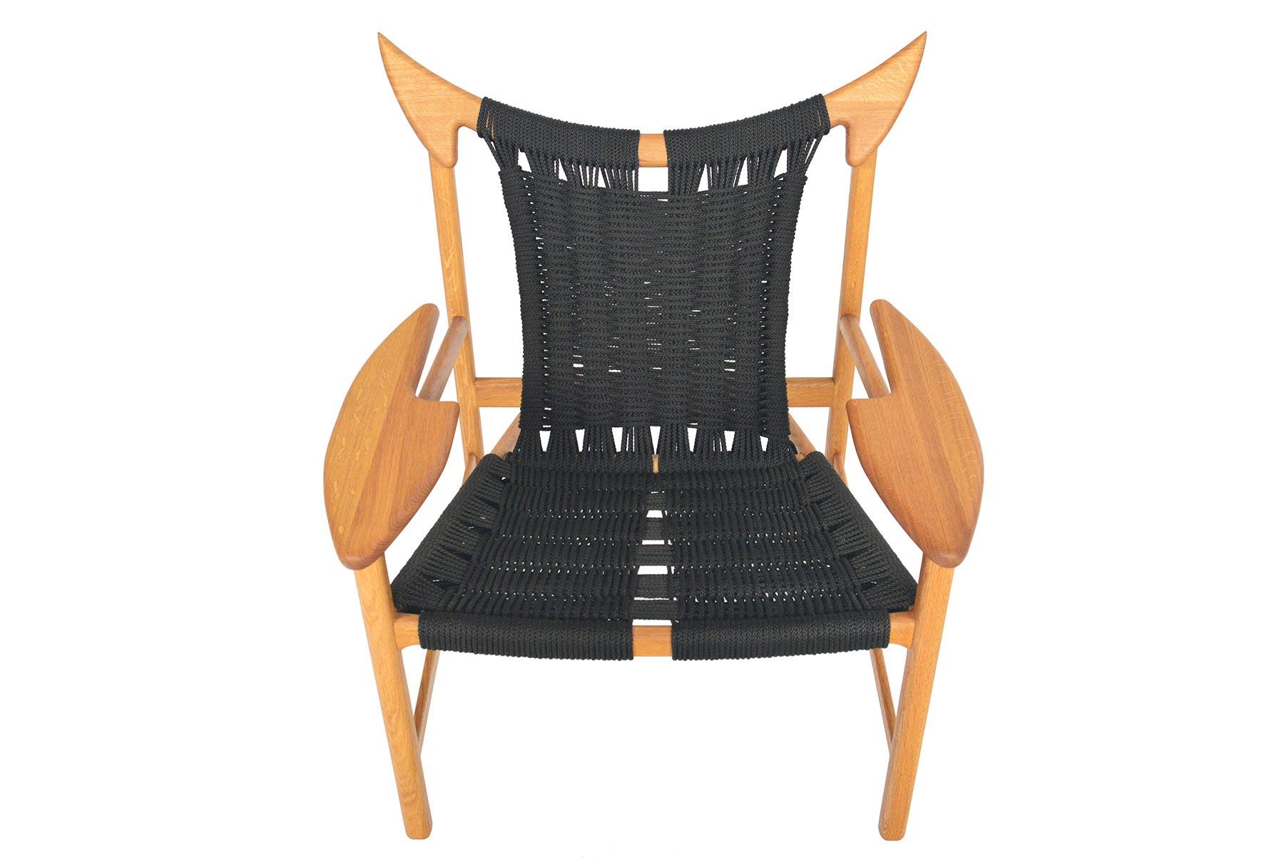 Fauteuil de salon moderne danois en chêne récupéré MG32 de Martin Godsk 11