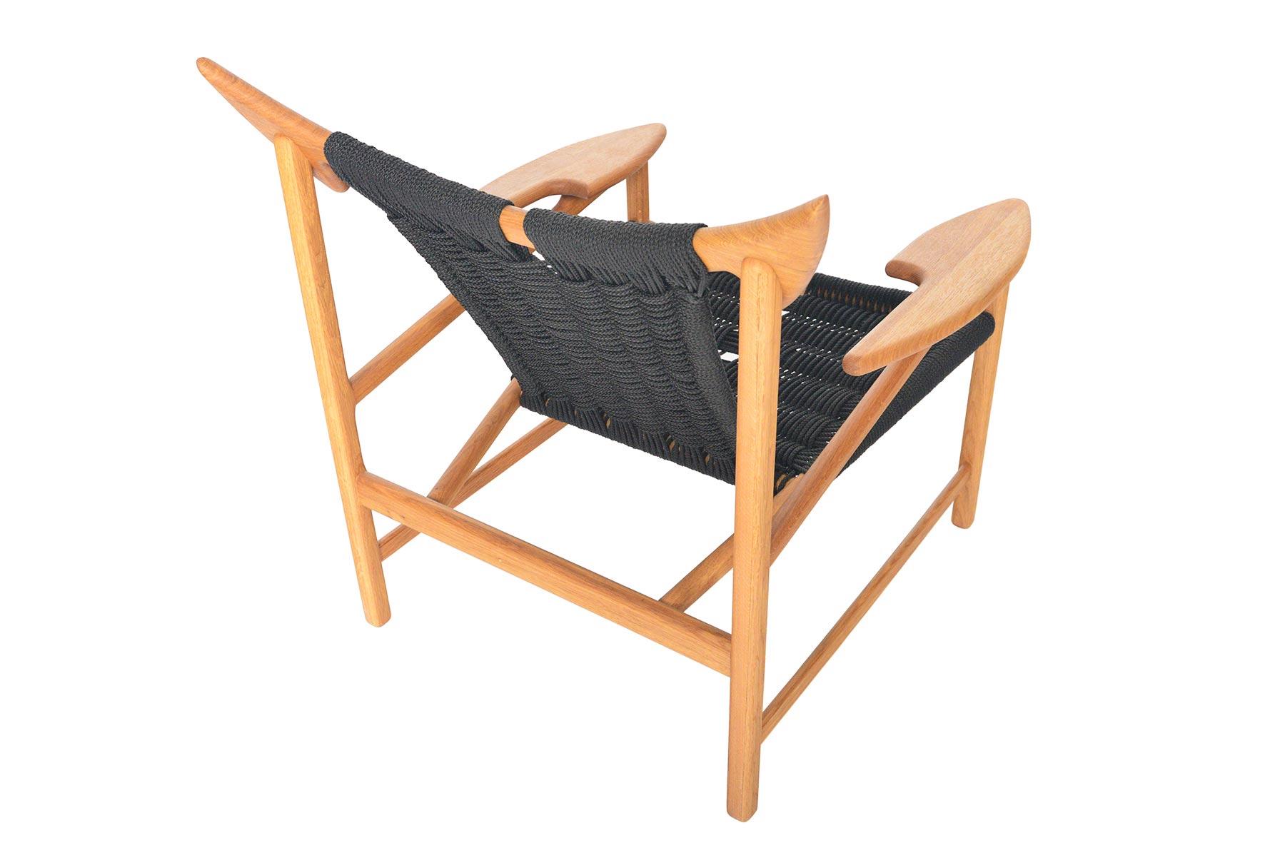 Corde Fauteuil de salon moderne danois en chêne récupéré MG32 de Martin Godsk