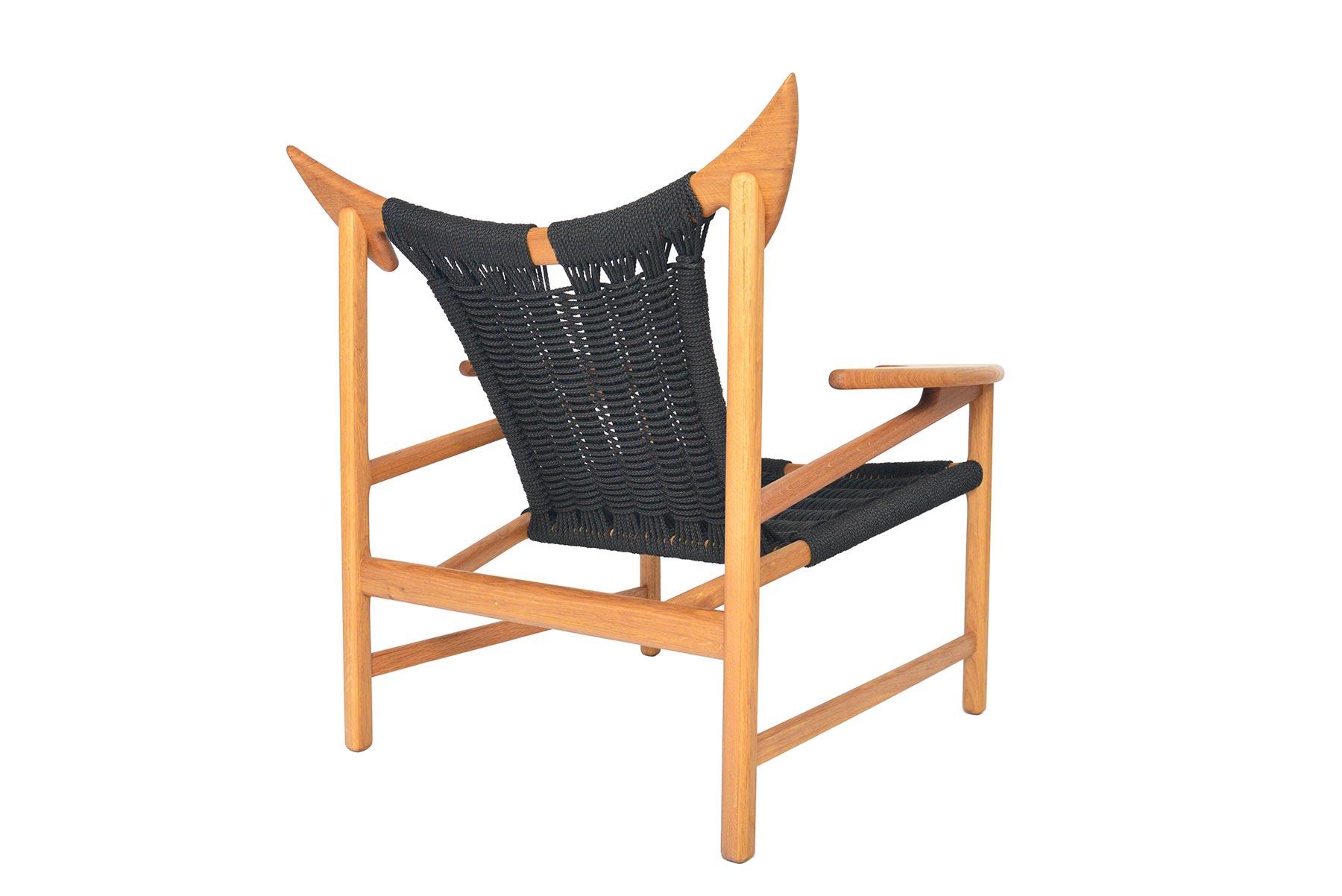 Fauteuil de salon moderne danois en chêne récupéré MG32 de Martin Godsk 1
