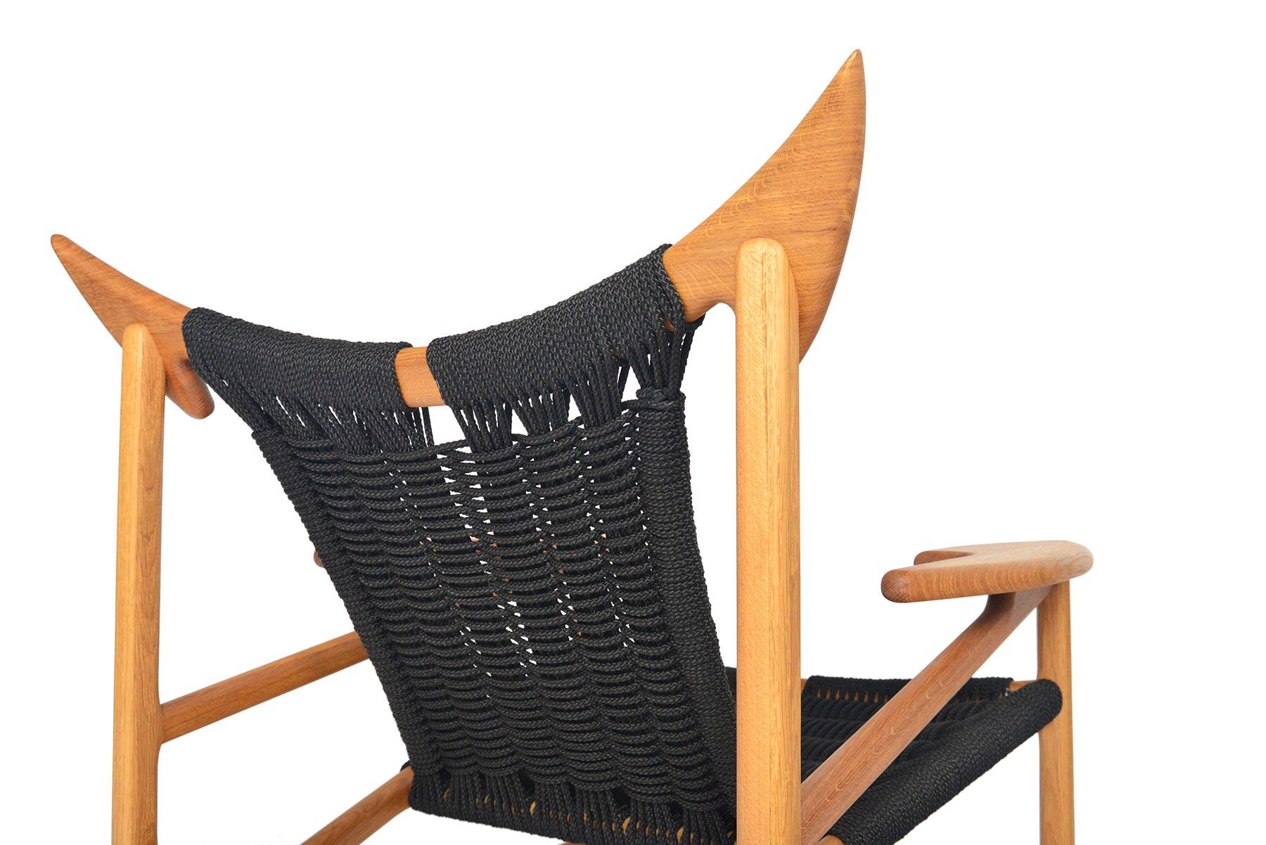 Fauteuil de salon moderne danois en chêne récupéré MG32 de Martin Godsk 2