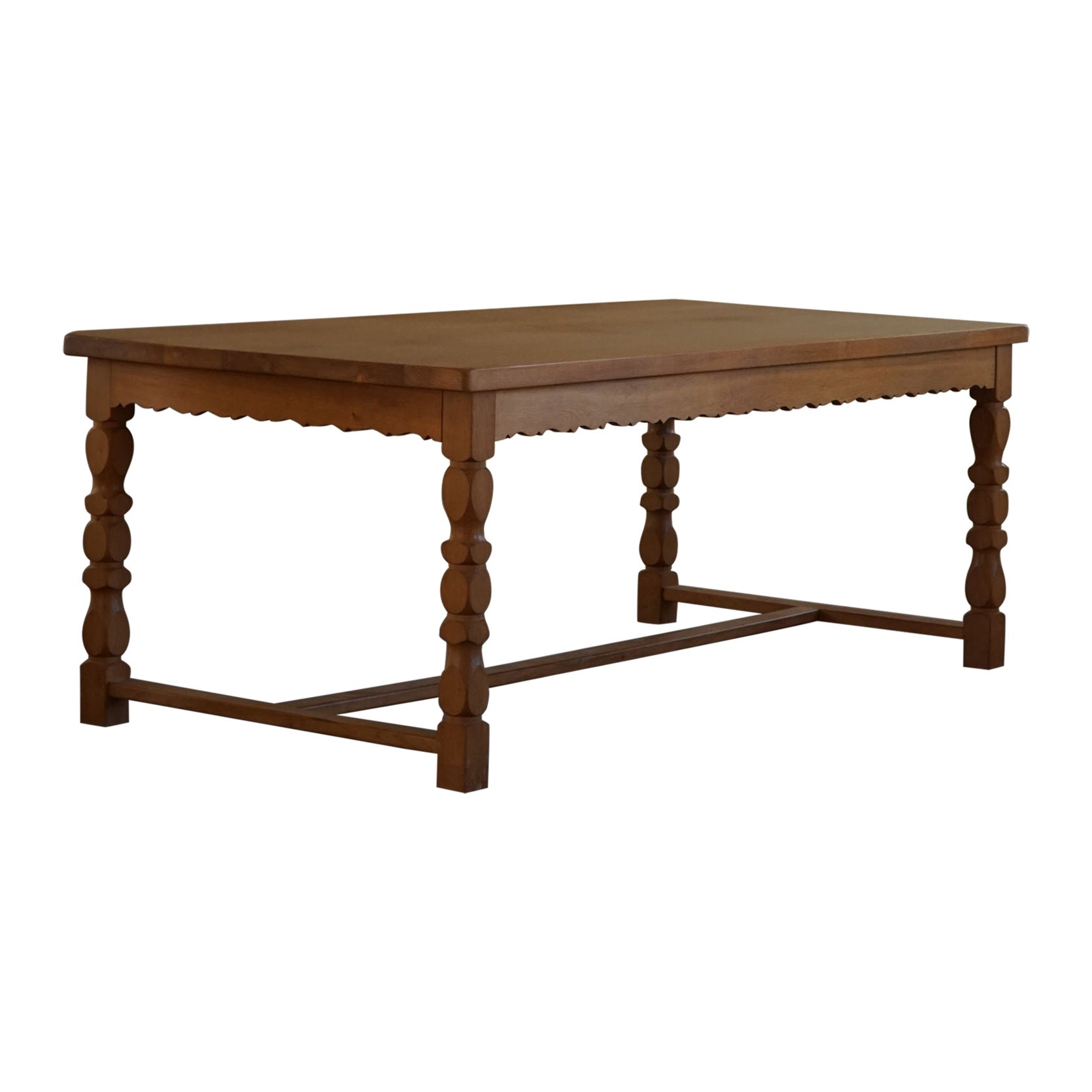 Danish Modern, Rectangular Desk / Dining Table in Solid Oak, Handcrafted, 1950s