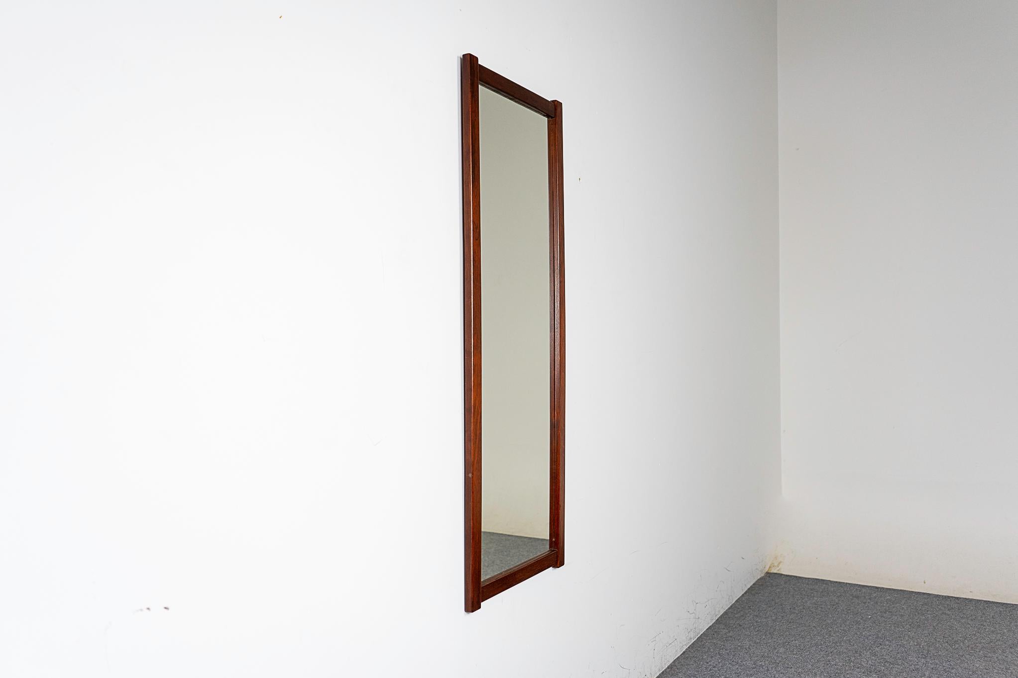 Danish Modern Rectangular Rosewood Mirror  In Good Condition For Sale In VANCOUVER, CA