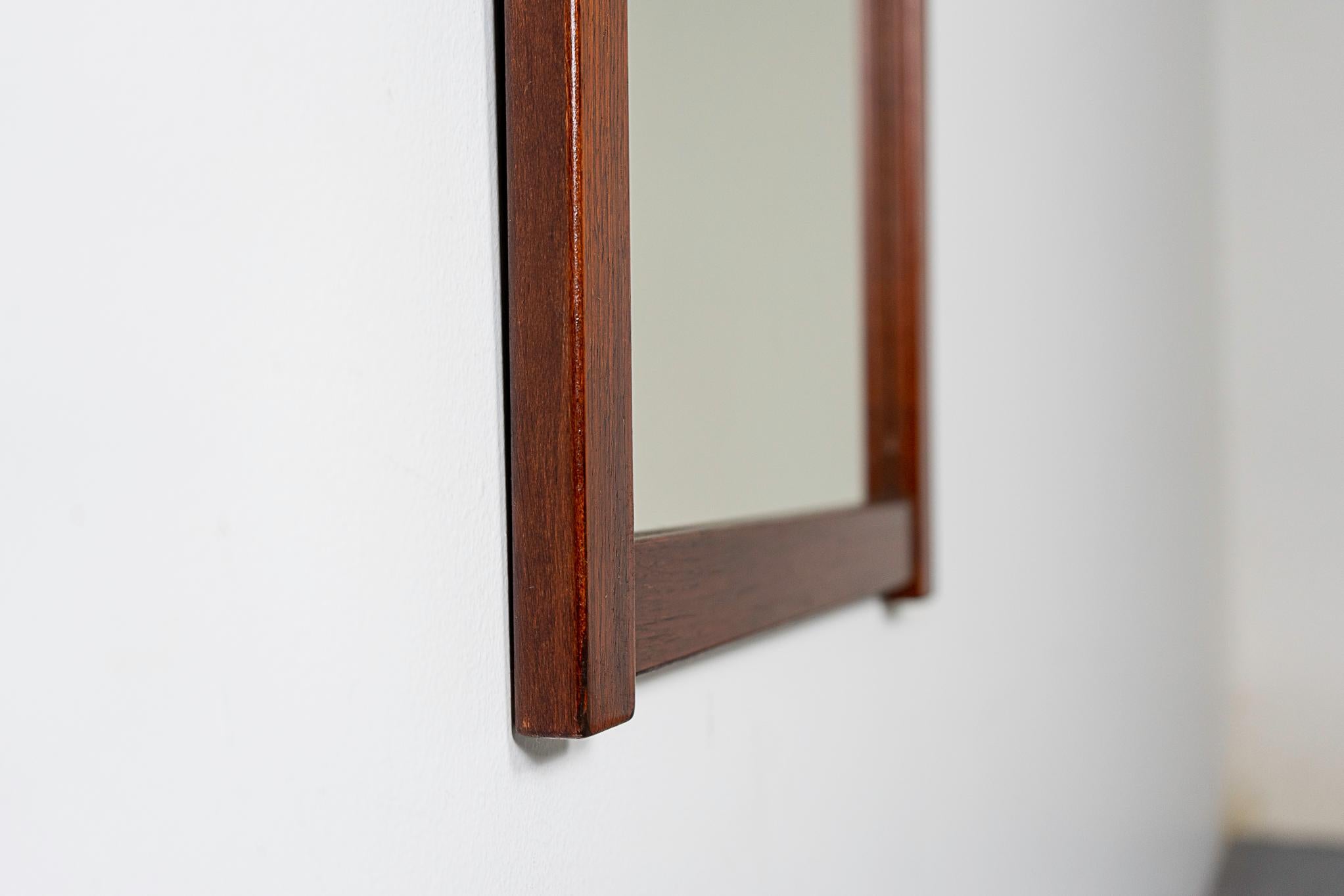 Danish Modern Rectangular Rosewood Mirror  For Sale 1