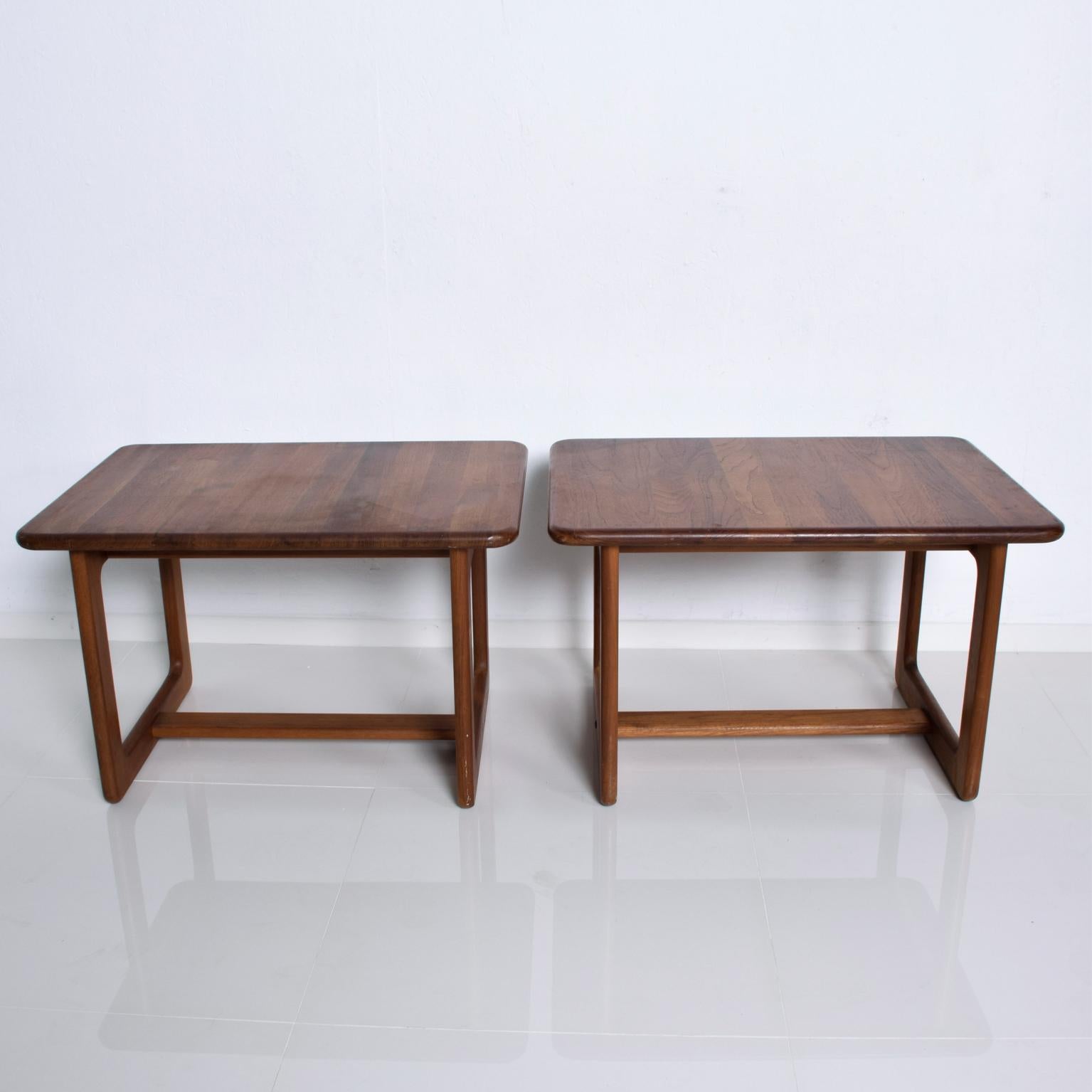 Scandinavian Modern After Finn Juhl France & Son Organic Modern Side Tables Solid Teakwood Denmark 