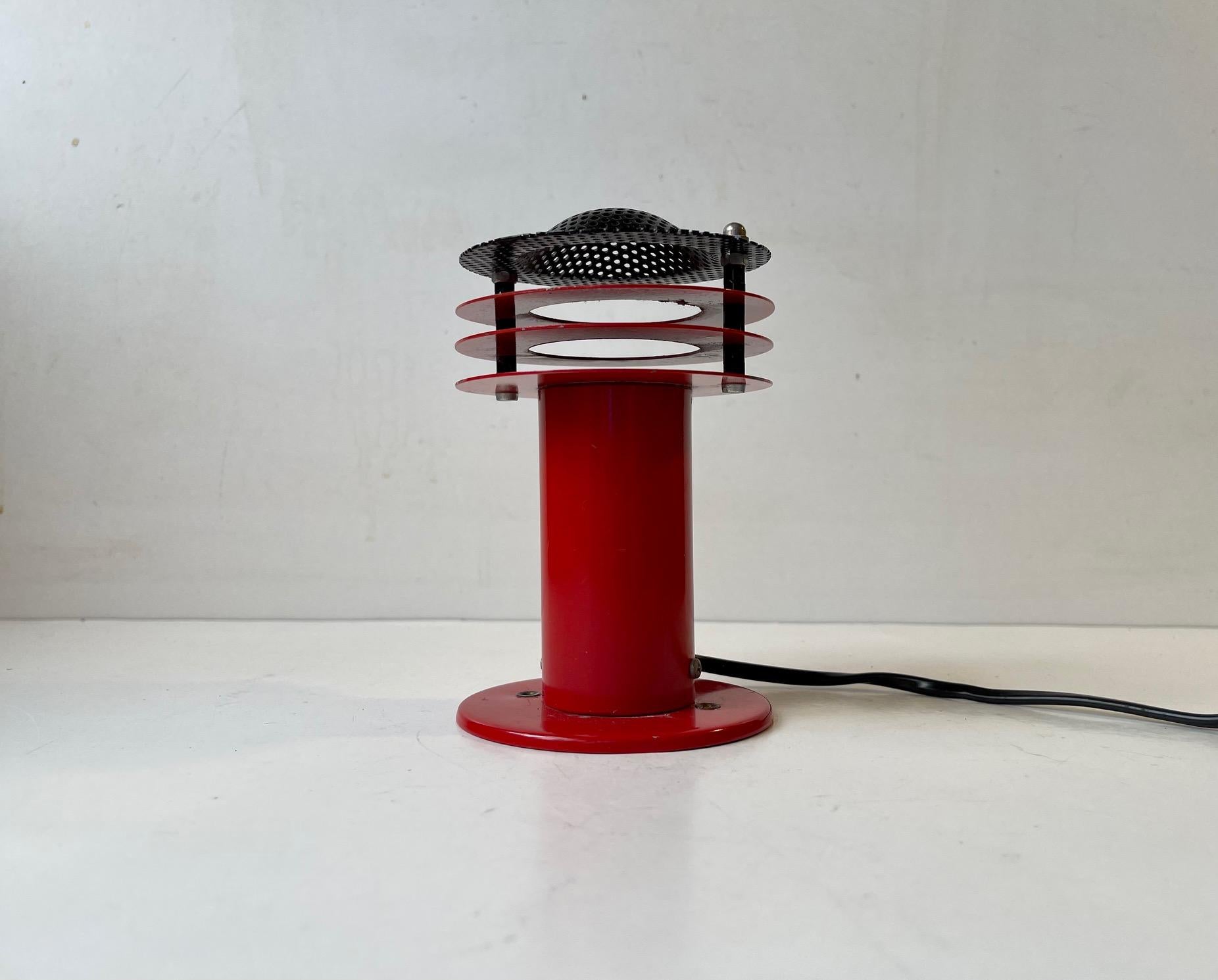 Danish Modern Red Wall Sconce from ABO Metalkunst, 1970s In Good Condition For Sale In Esbjerg, DK